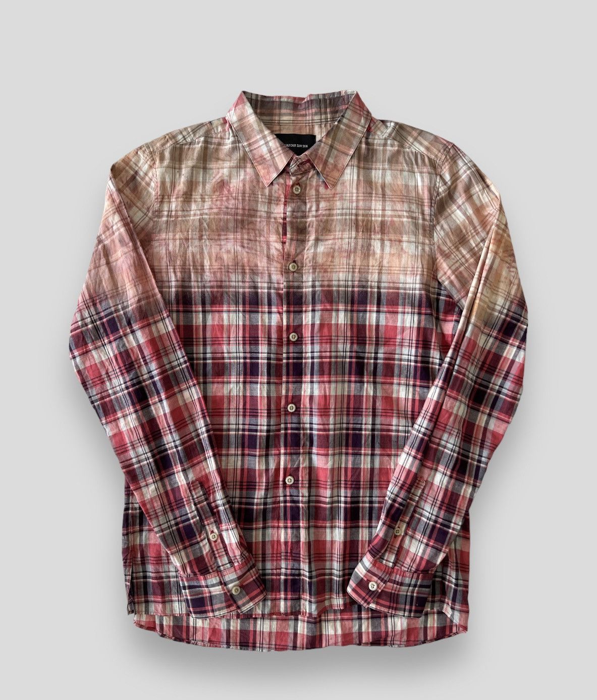 image of Diet Butcher Slim Skin Bleached Flannel in Red, Men's (Size Medium)