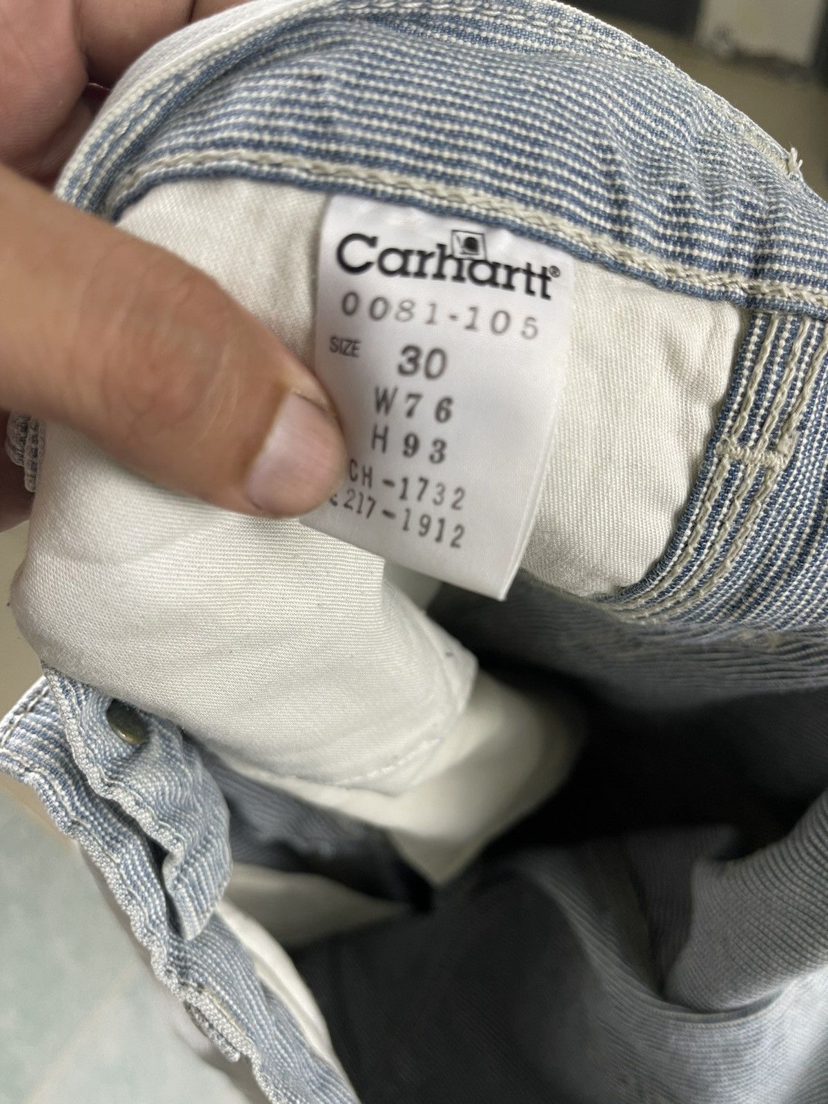 Carhartt Workwear 90’s 🔥 Vintage Distressed Carhartt Hickory Jeans Size US 30 / EU 46 - 7 Thumbnail