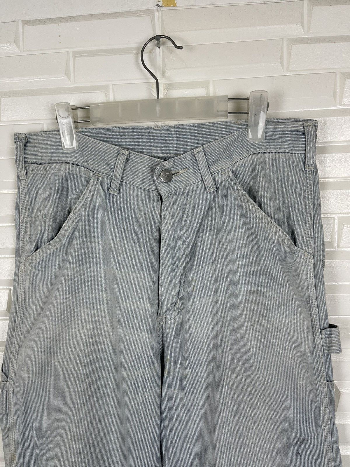 Carhartt Workwear 90’s 🔥 Vintage Distressed Carhartt Hickory Jeans Size US 30 / EU 46 - 6 Thumbnail
