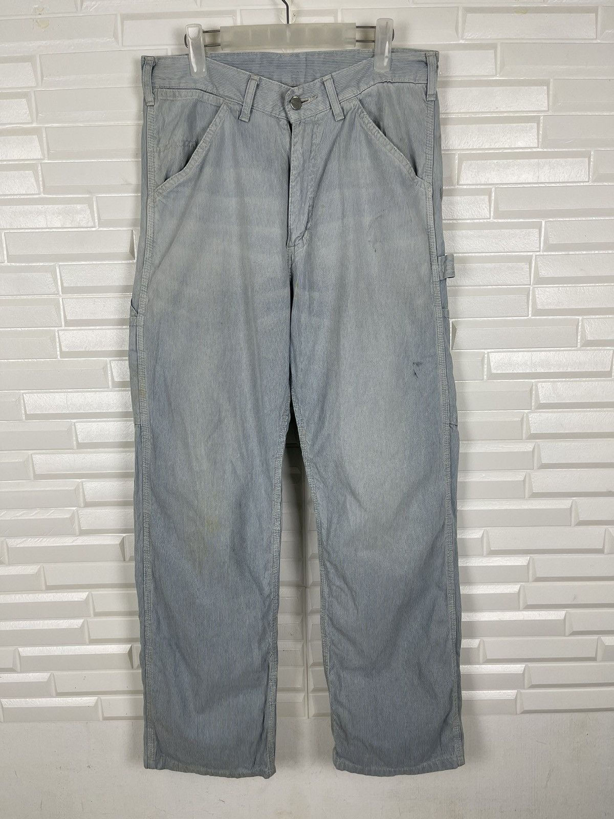 Carhartt Workwear 90’s 🔥 Vintage Distressed Carhartt Hickory Jeans Size US 30 / EU 46 - 4 Thumbnail