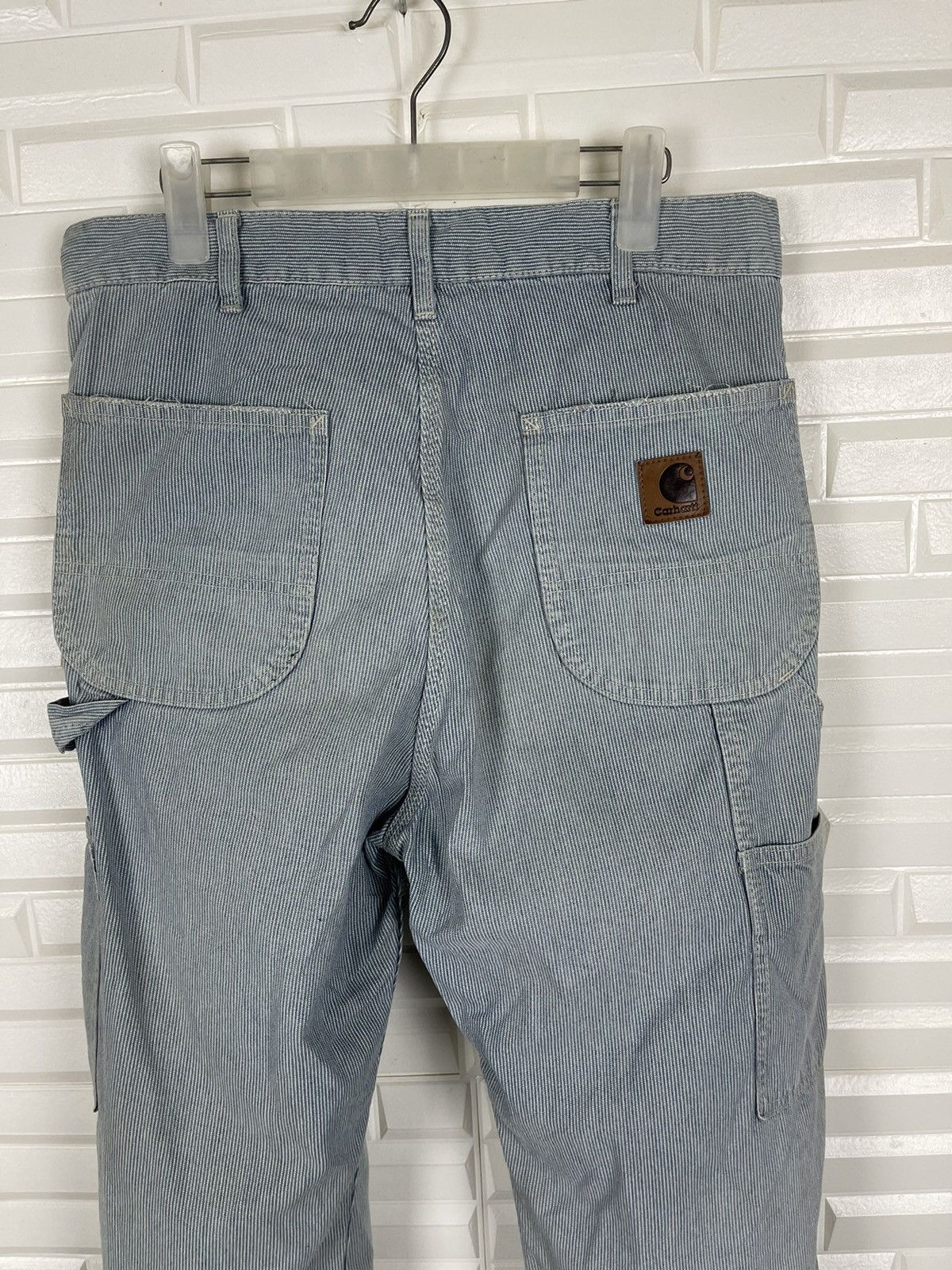 Carhartt Workwear 90’s 🔥 Vintage Distressed Carhartt Hickory Jeans Size US 30 / EU 46 - 3 Thumbnail