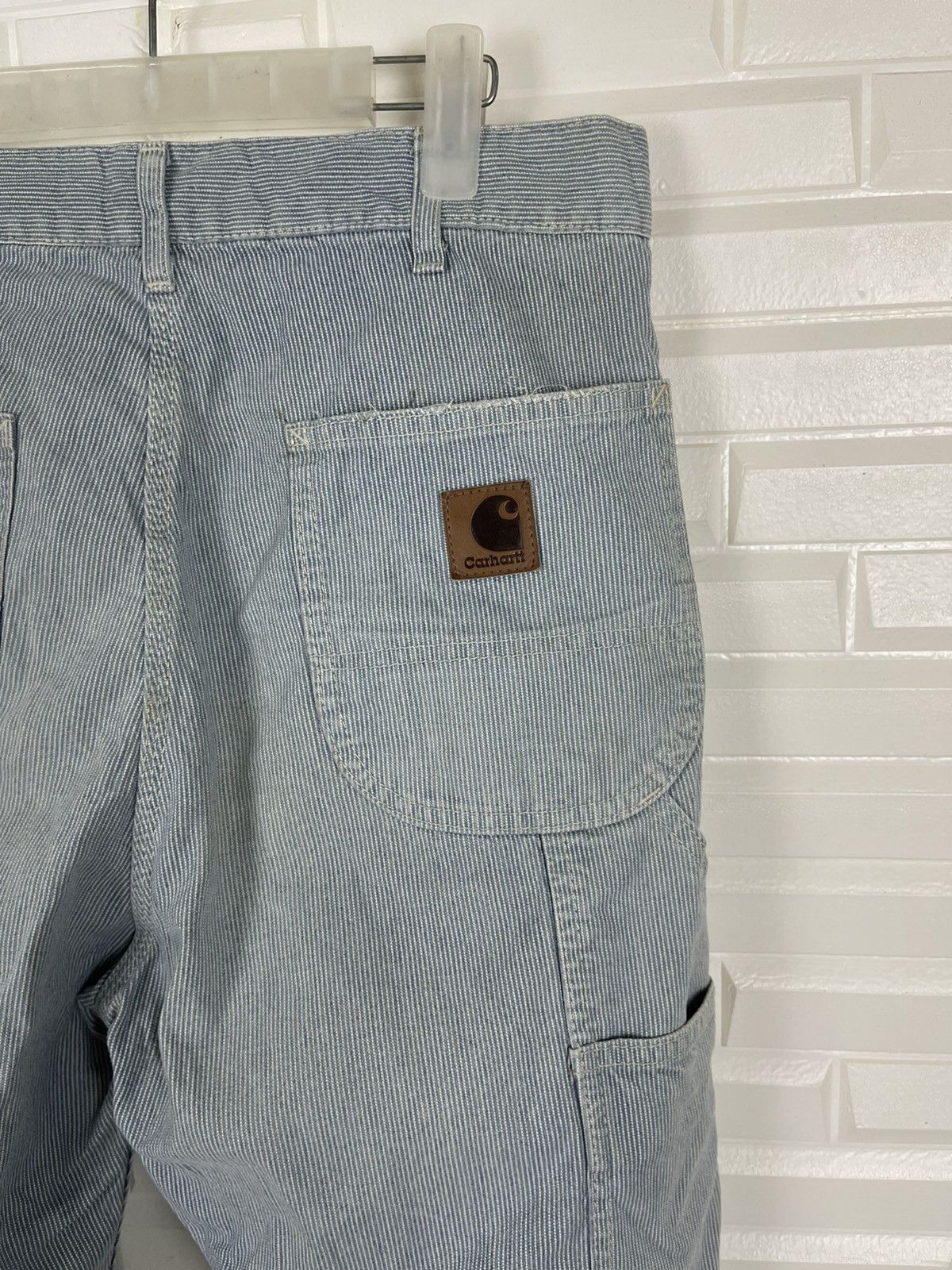 Carhartt Workwear 90’s 🔥 Vintage Distressed Carhartt Hickory Jeans Size US 30 / EU 46 - 2 Thumbnail