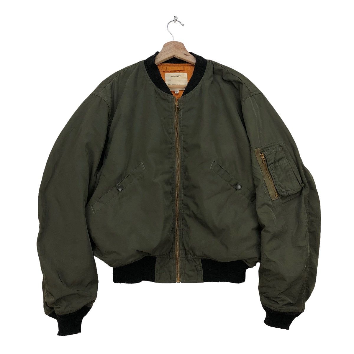 MOUSSY 🔥Unisex Moussy Bomber Jacket Universal Zipper Size US L / EU 52-54 / 3 - 1 Thumbnail