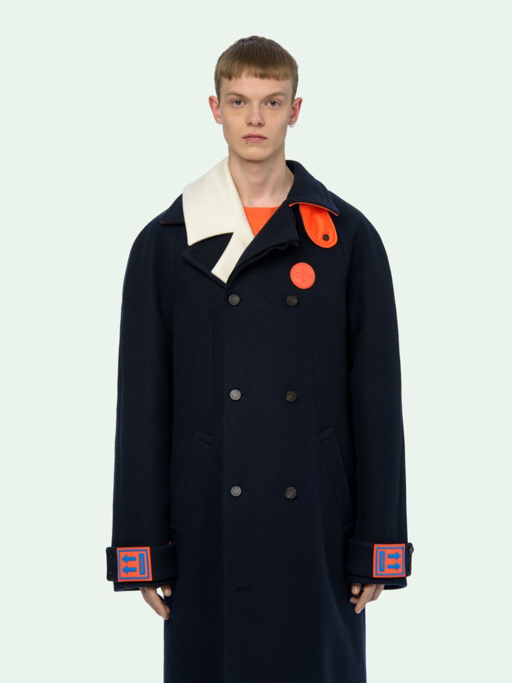 Navy oversized coat hotsell