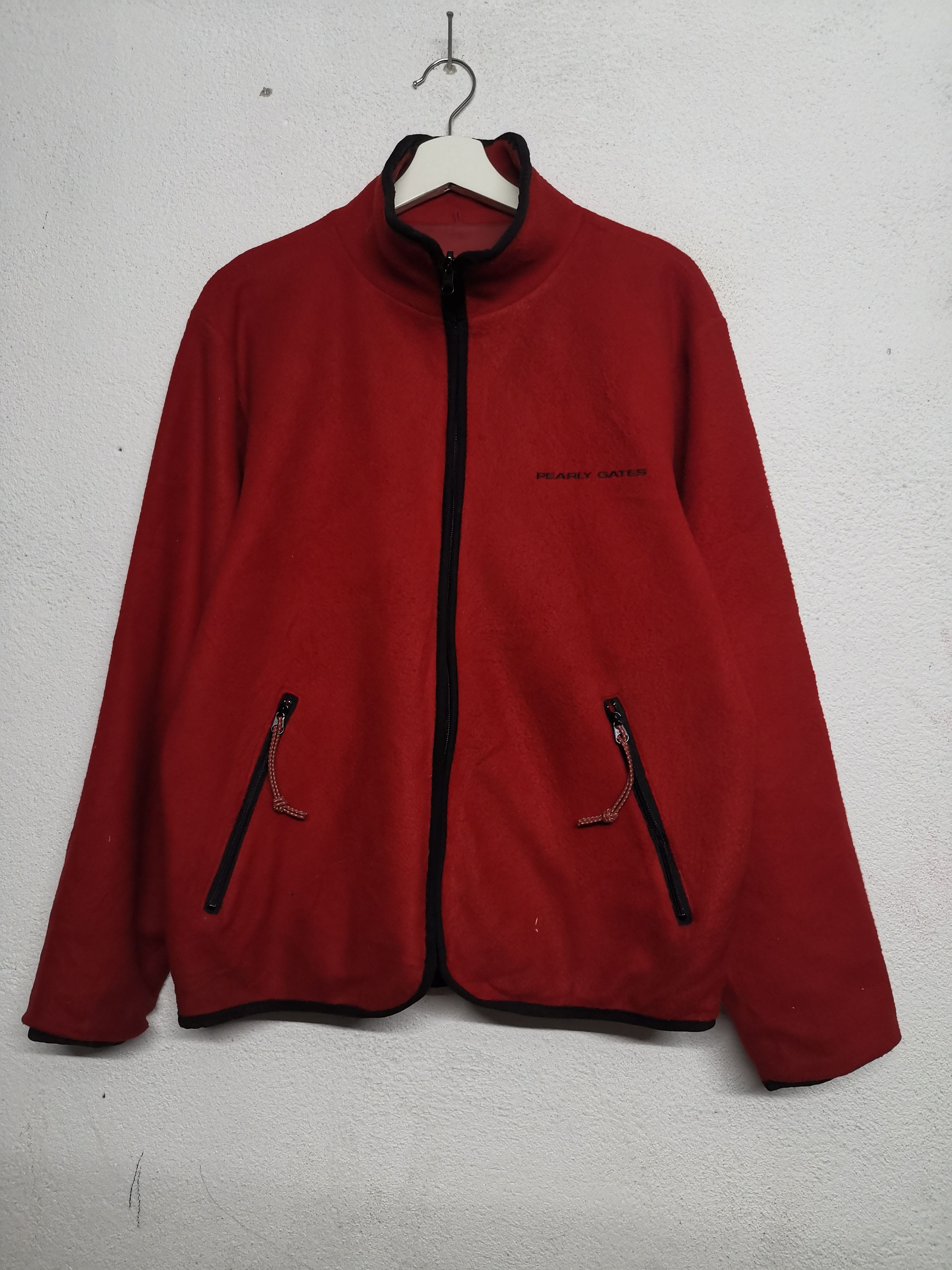 image of Designer Pearly Gates Red Fleece Jacket, Men's (Size Large)