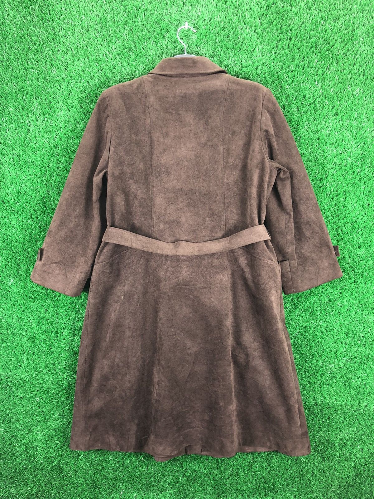 Japanese Brand Vintage 80's Moleskin Trench Coat Jacket by Nona Boutique Size M / US 6-8 / IT 42-44 - 4 Thumbnail