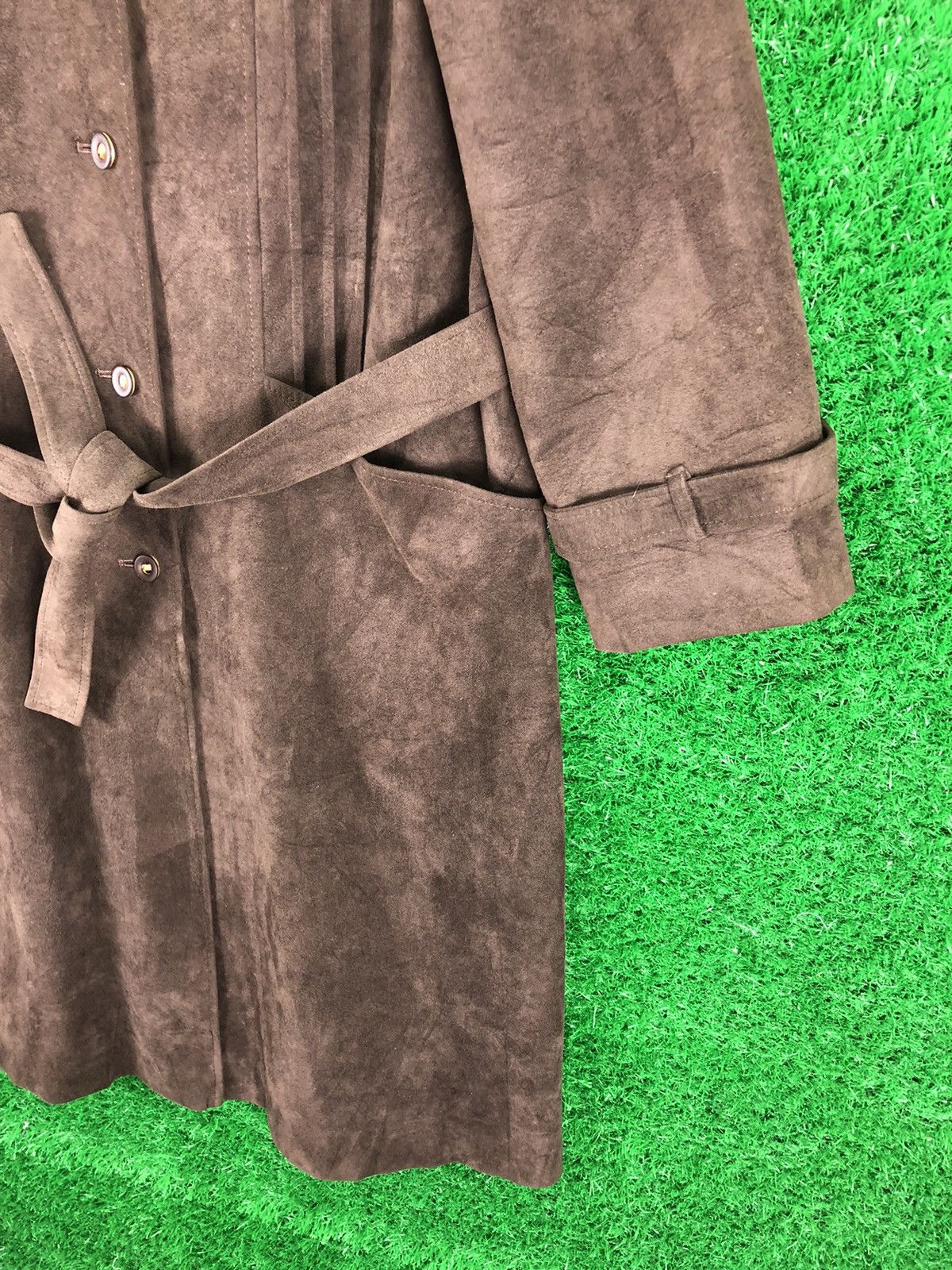 Japanese Brand Vintage 80's Moleskin Trench Coat Jacket by Nona Boutique Size M / US 6-8 / IT 42-44 - 3 Thumbnail