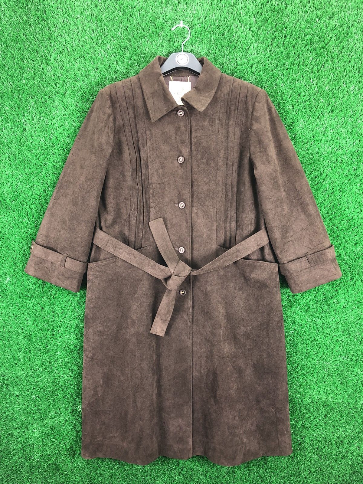 Japanese Brand Vintage 80's Moleskin Trench Coat Jacket by Nona Boutique Size M / US 6-8 / IT 42-44 - 1 Thumbnail