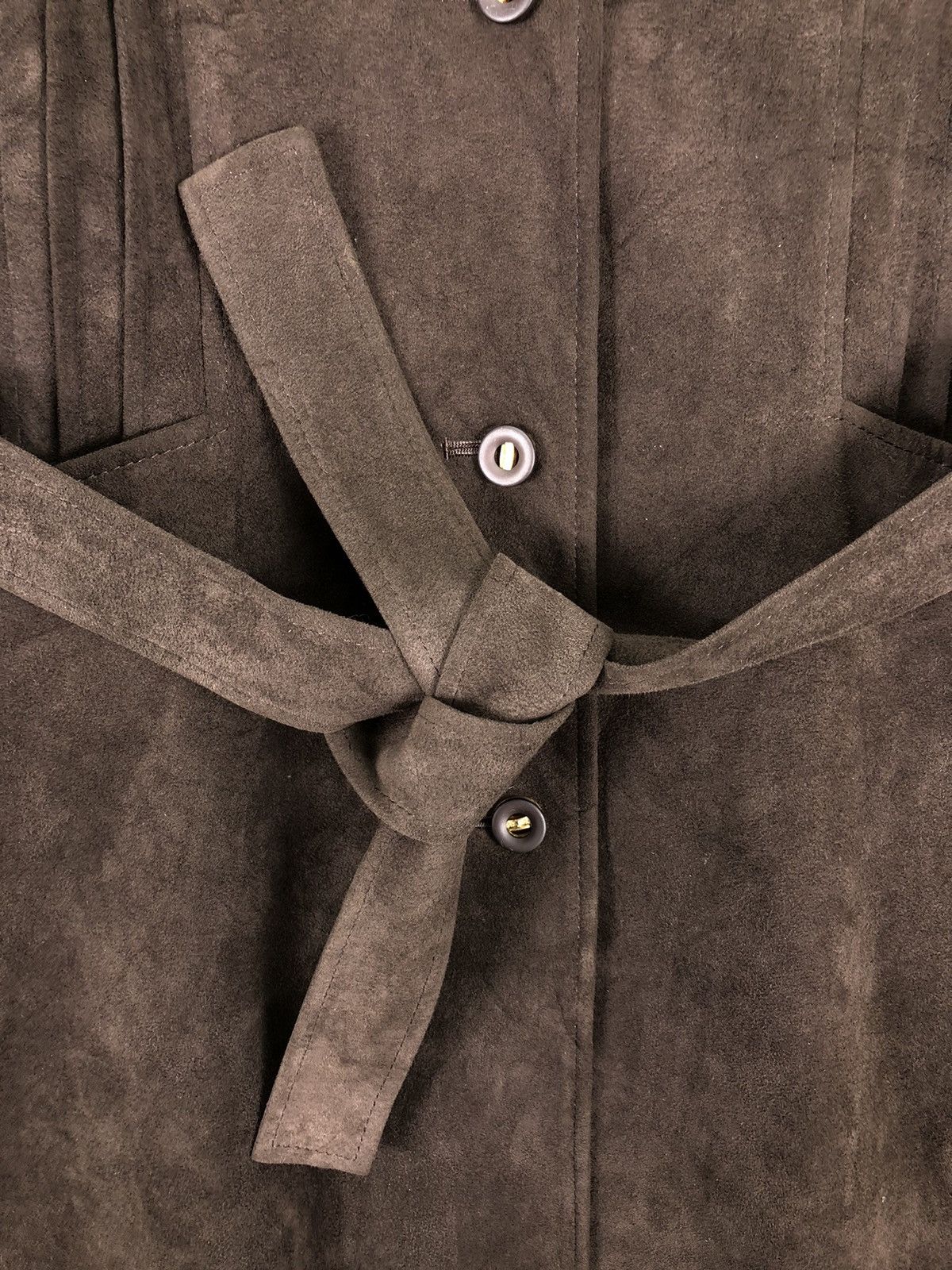 Japanese Brand Vintage 80's Moleskin Trench Coat Jacket by Nona Boutique Size M / US 6-8 / IT 42-44 - 7 Thumbnail
