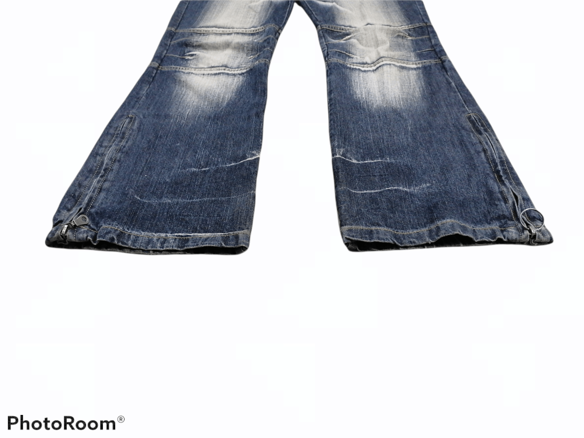 Japanese Brand Flare Jeans Topism Claw Mark Smoke Denim Pants Size US 34 / EU 50 - 3 Thumbnail