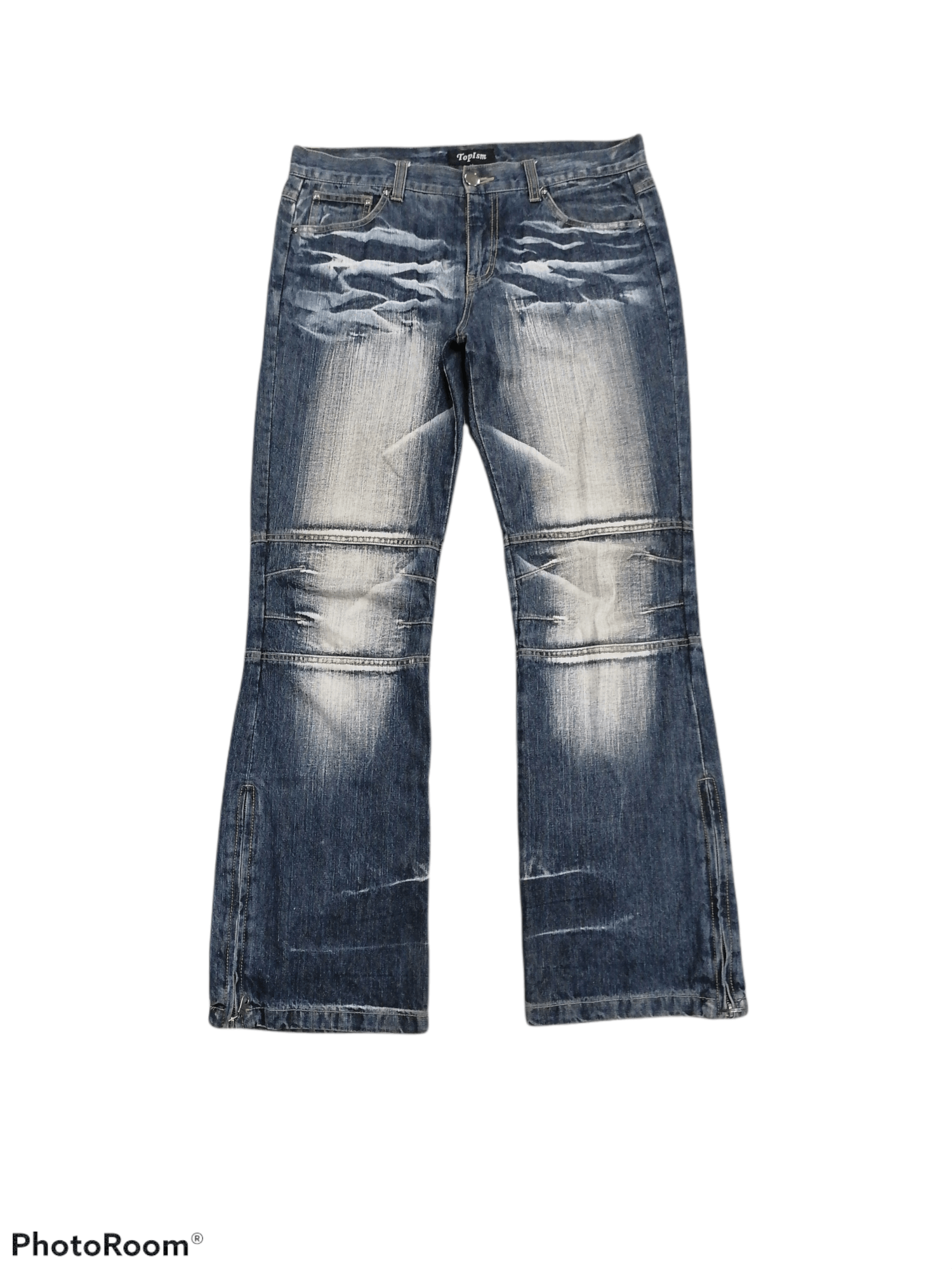 Japanese Brand Flare Jeans Topism Claw Mark Smoke Denim Pants Size US 34 / EU 50 - 1 Thumbnail