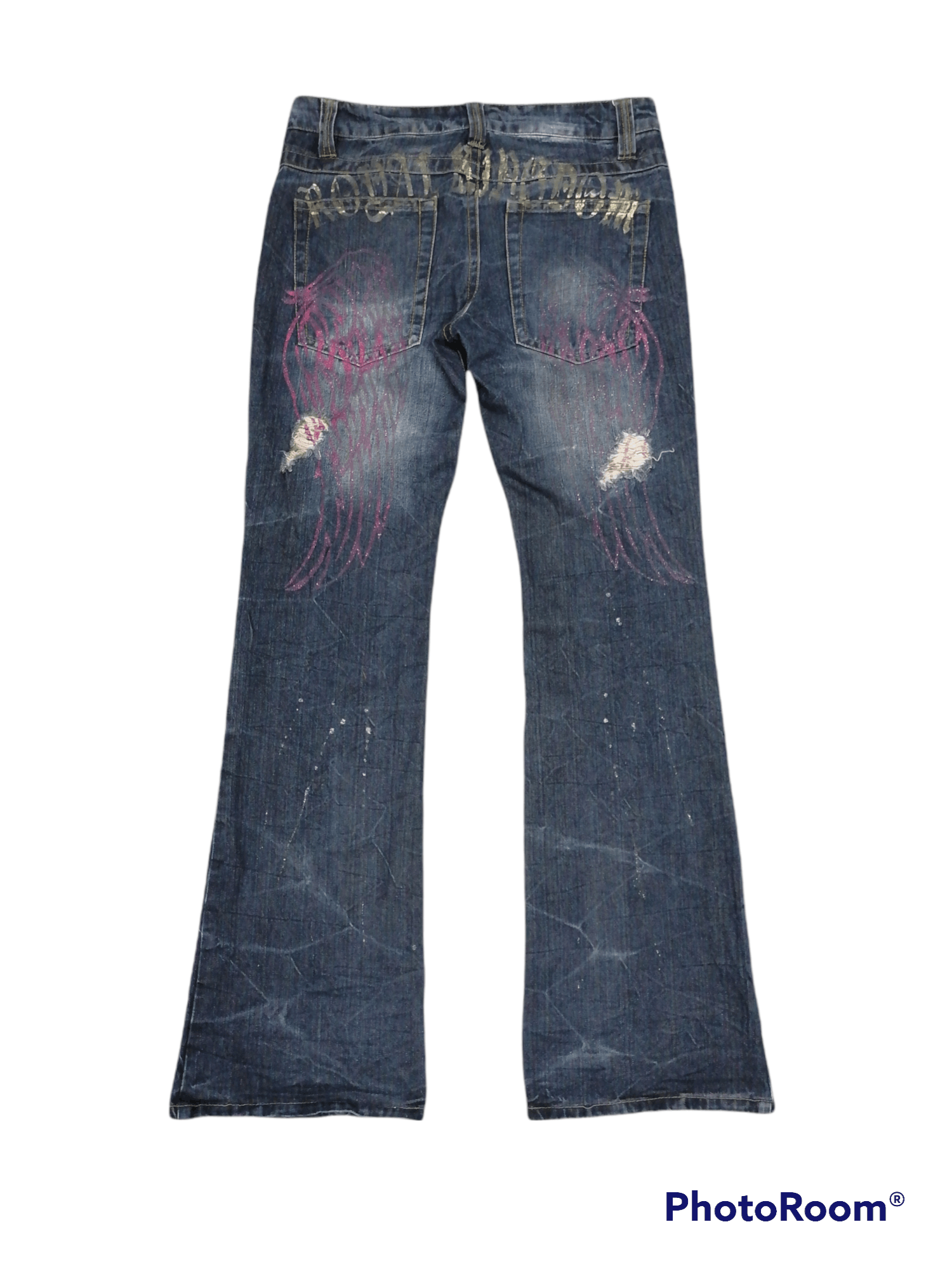 Japanese Brand Flare Sorridere Claw Mark Rip Distressed Denim Pants Size US 31 - 1 Thumbnail