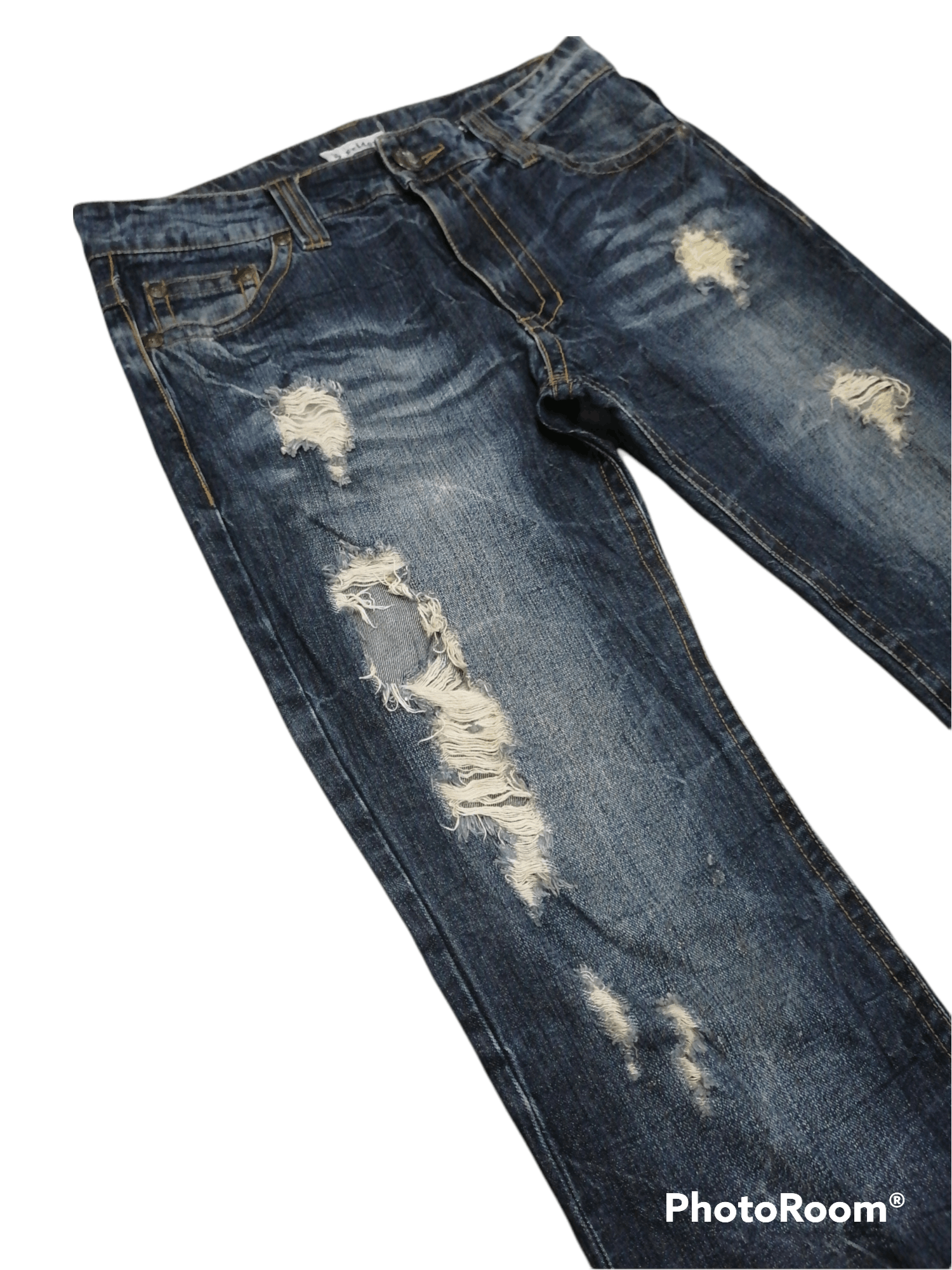 Japanese Brand Flare Sorridere Claw Mark Rip Distressed Denim Pants Size US 31 - 7 Thumbnail