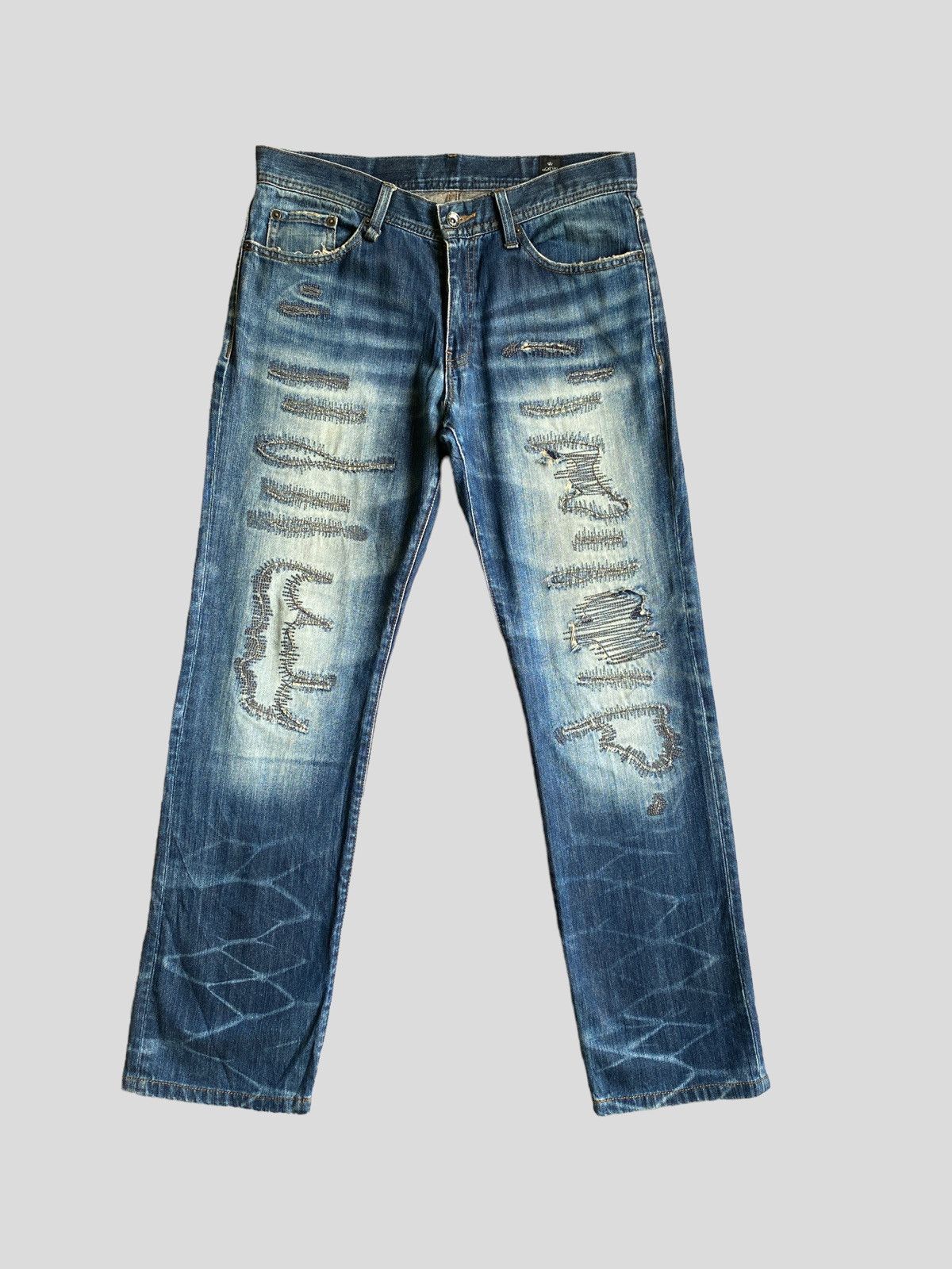 Tornado Mart Vintage SEMANTIC DESIGN Distressed Tornado Mart Style Denim Size US 31 - 2 Thumbnail