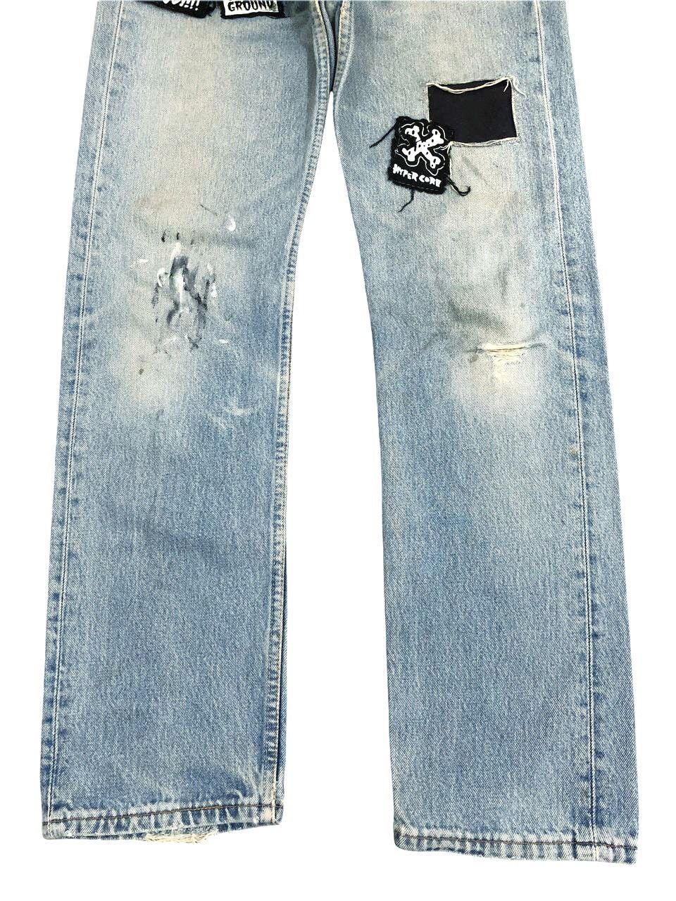 Levi's × Vintage Vintage Levis Distressed Custom Patch Punk Jeans Size US 27 - 5 Thumbnail