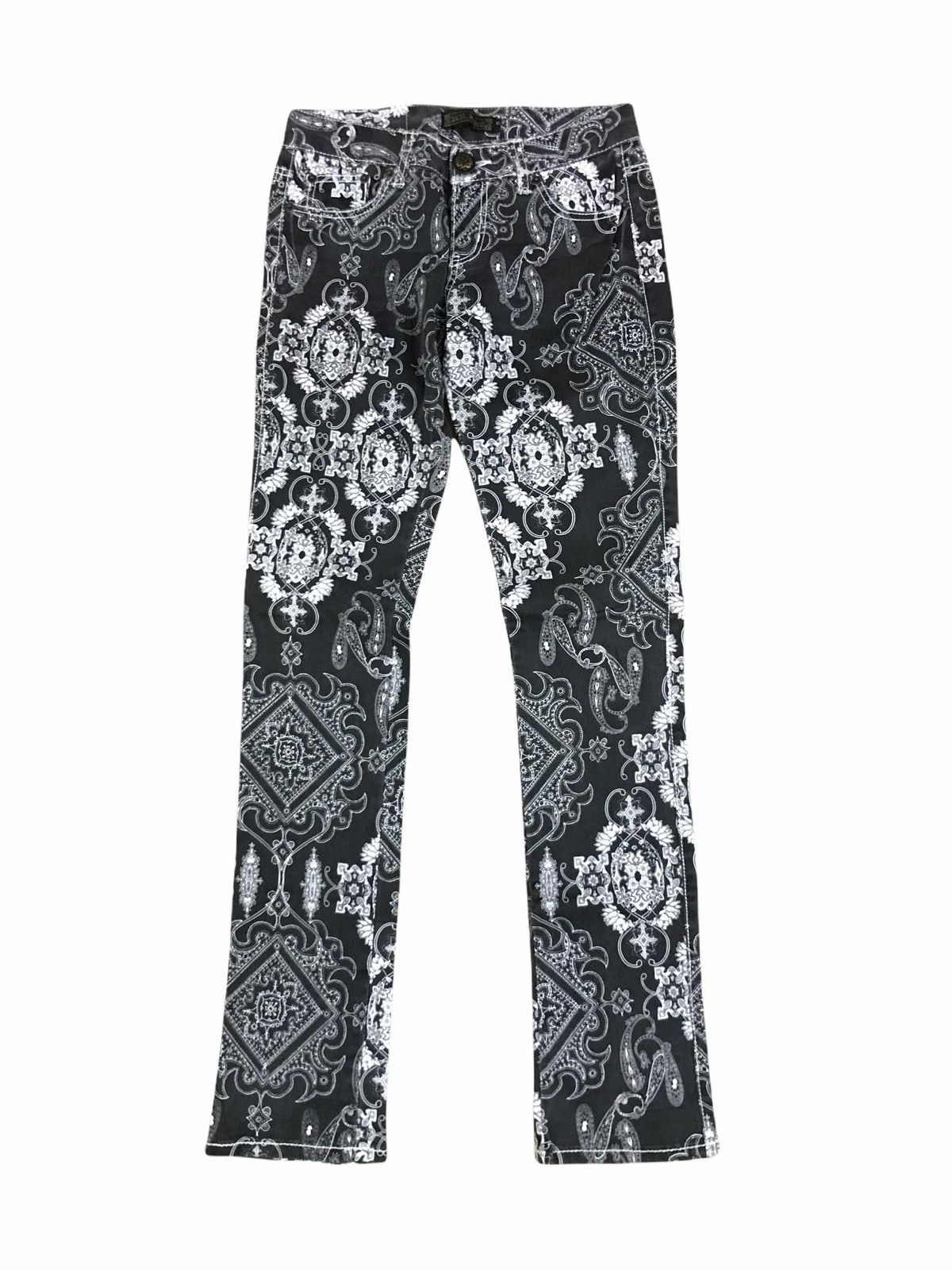 image of Jean Paul Gaultier x Vintage Cecil Mcbee Overprint Bandana Skinny Pants in Floral (Size 27)