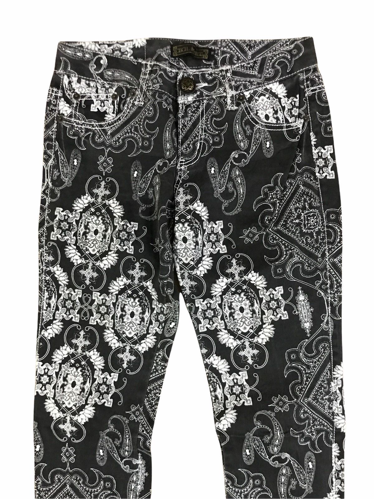 Japanese Brand × Jean Paul Gaultier × Vintage Japanese Brand Cecil Mcbee Overprint Bandana Skinny Pants Size US 27 - 3 Thumbnail