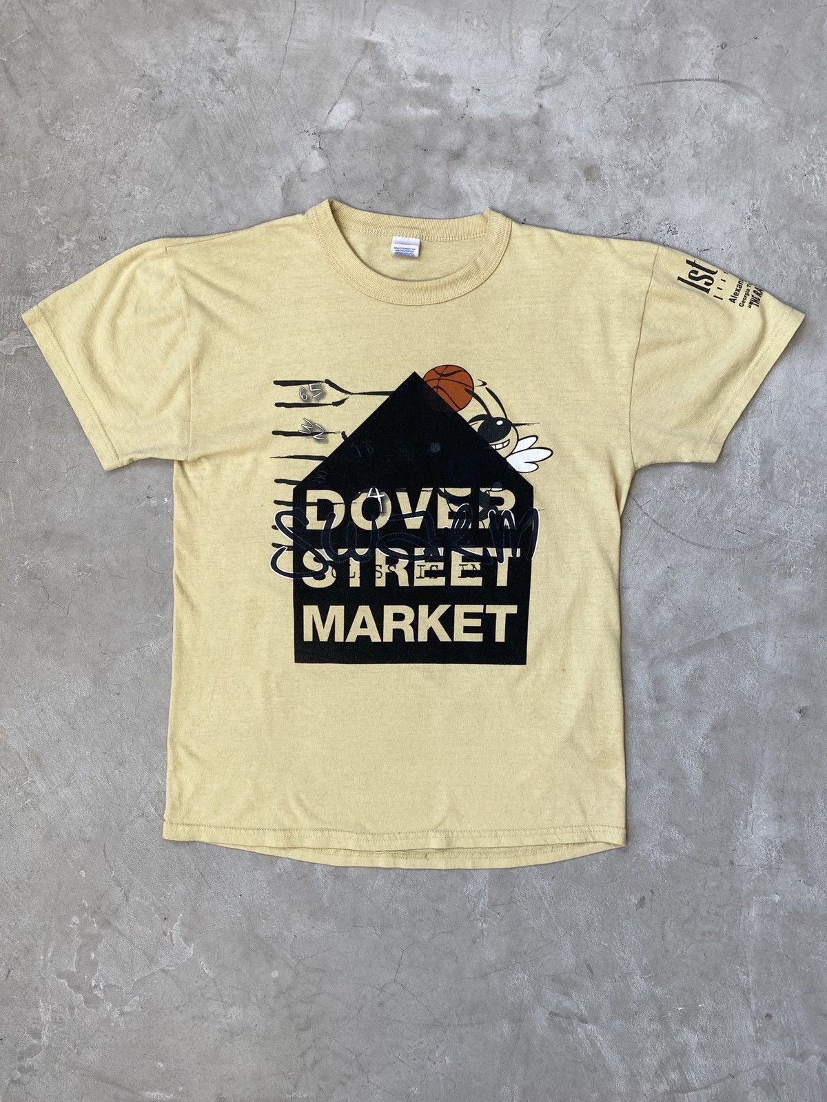 image of Dover Street Market 1/1 Vintage Store Opening Tee in Yellow, Men's (Size Small)