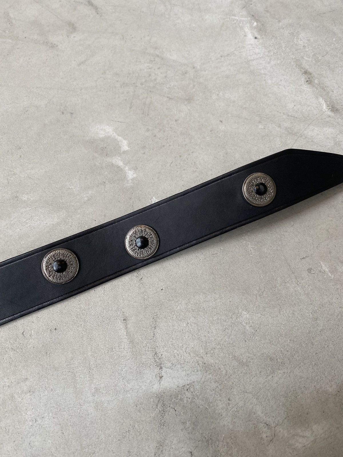 Lanvin Lanvin Belt W/ Silver & Onyx Concho Detailing Size ONE SIZE - 6 Thumbnail