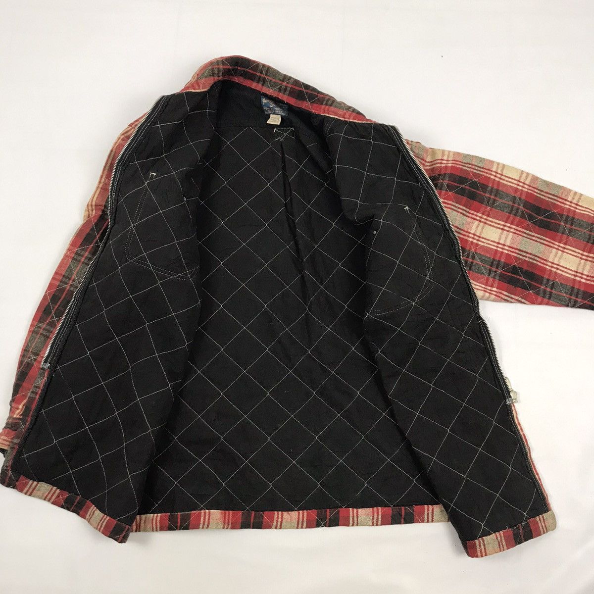 Japanese Brand × Vintage Vintage JUNGLE STORM workwear hunting quilted plaid jacket Size US L / EU 52-54 / 3 - 4 Thumbnail