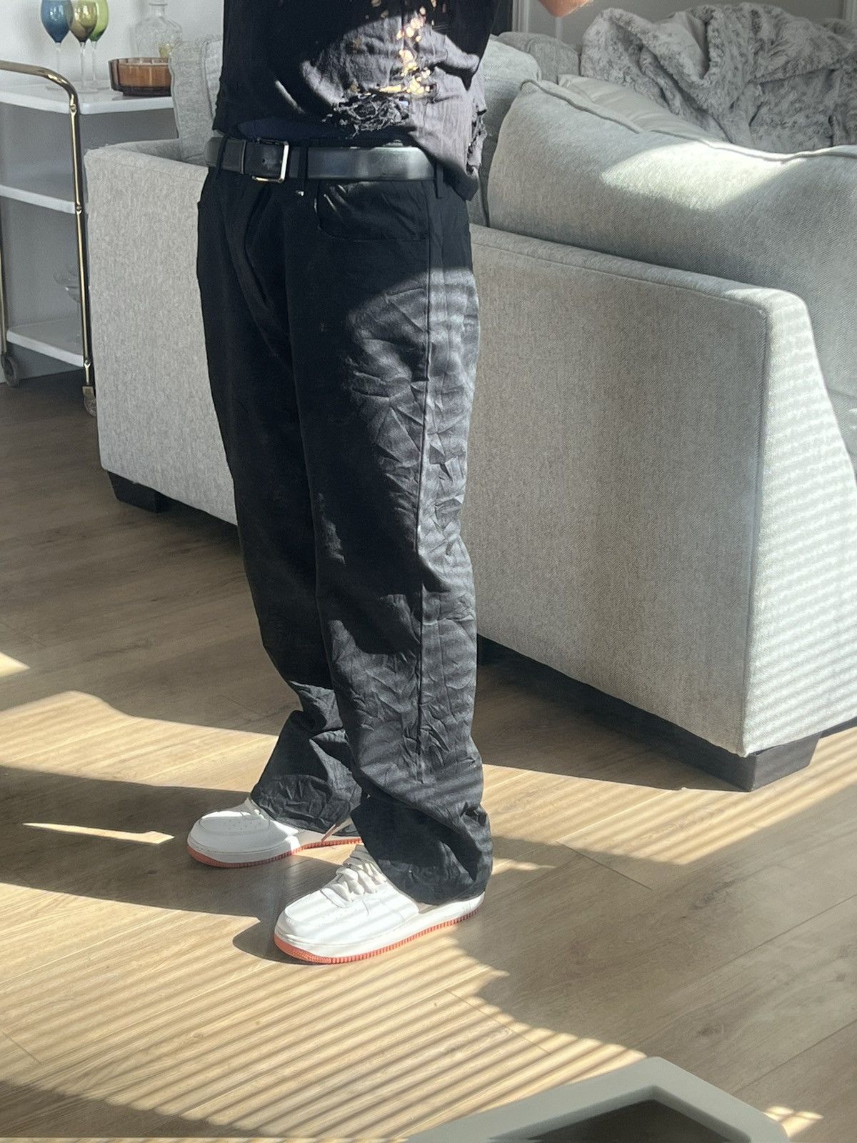Acne Studios Acne Studios Crushed Wool Raw Edge Flared Trousers Size US 34 / EU 50 - 10 Thumbnail