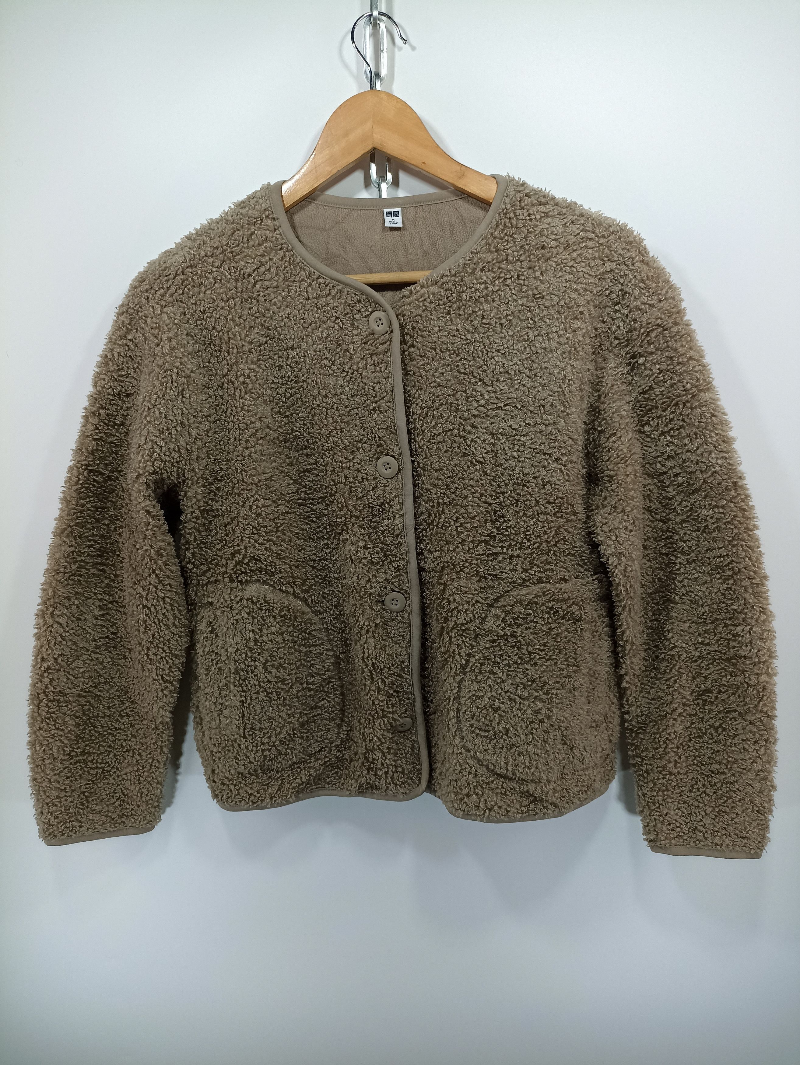 Japanese Brand × Uniqlo Cropped Uniqlo Cardigan Bulky Fleece Size M / US 6-8 / IT 42-44 - 1 Thumbnail