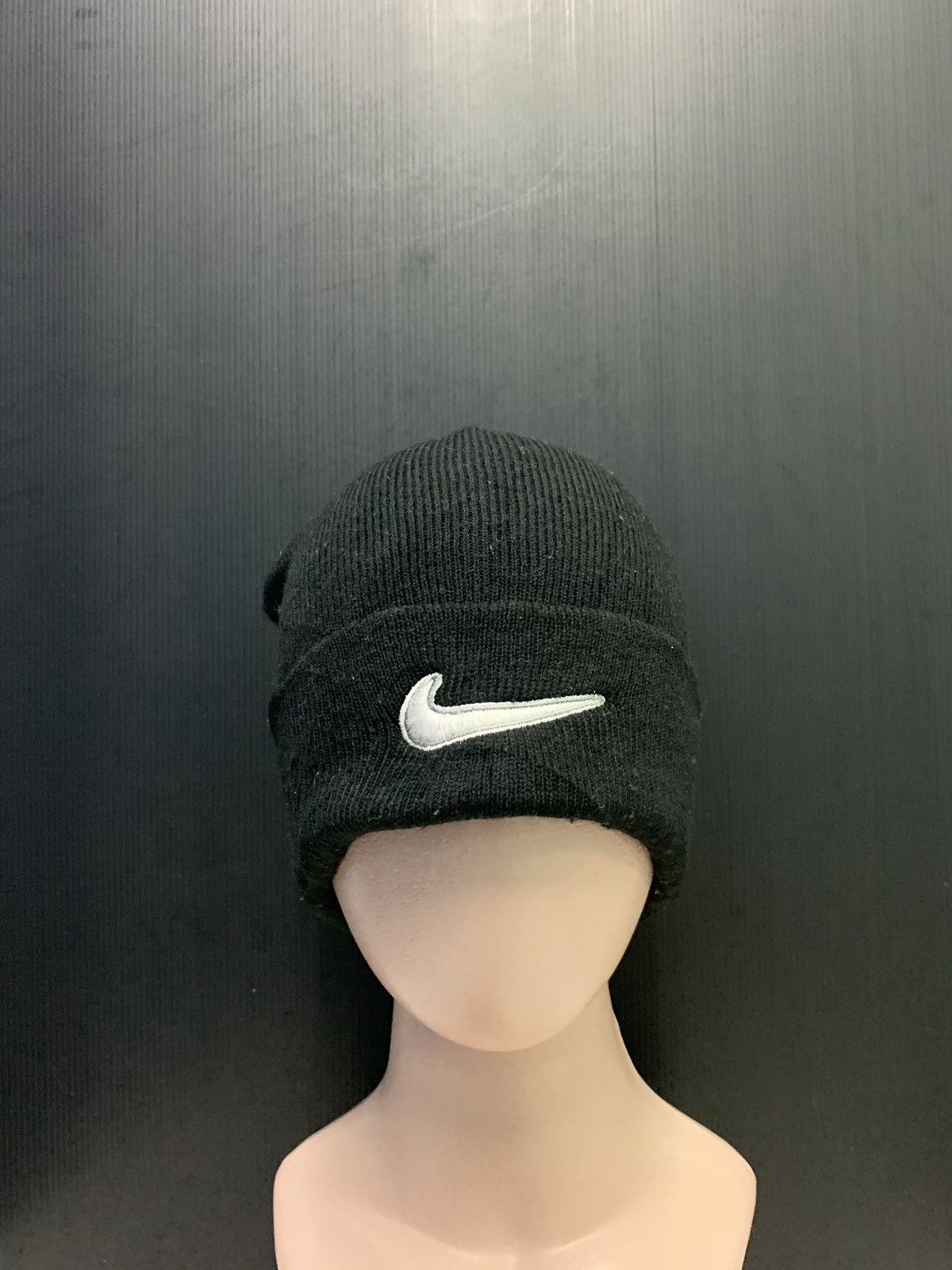 Vintage 80s Big Logo Embroidery Swoosh Nike Beanie Cap