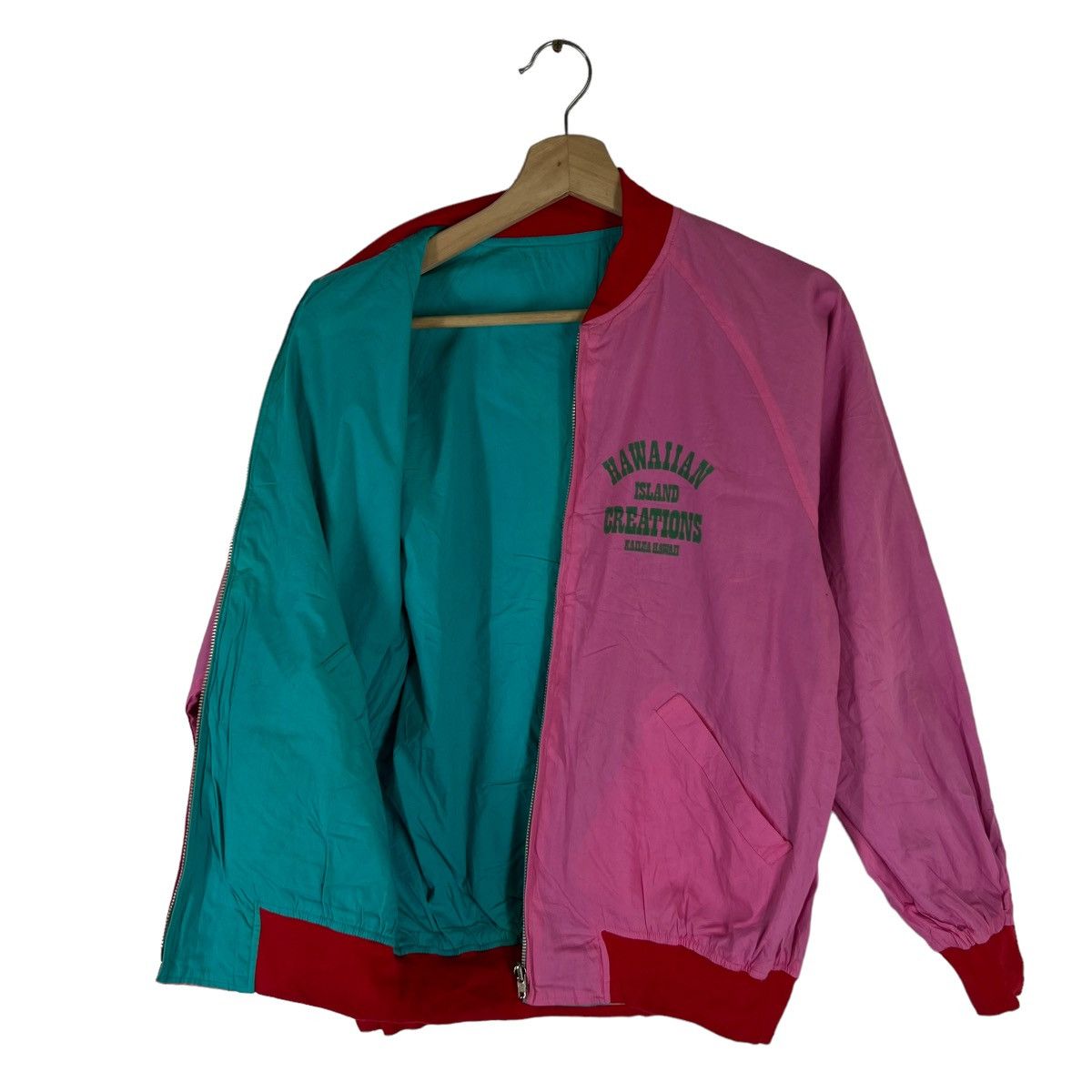 Japanese Brand VINTAGE BOMBER JACKET VARSITY BIG LOGO HAWAIIAN ISLAND Size US M / EU 48-50 / 2 - 9 Thumbnail