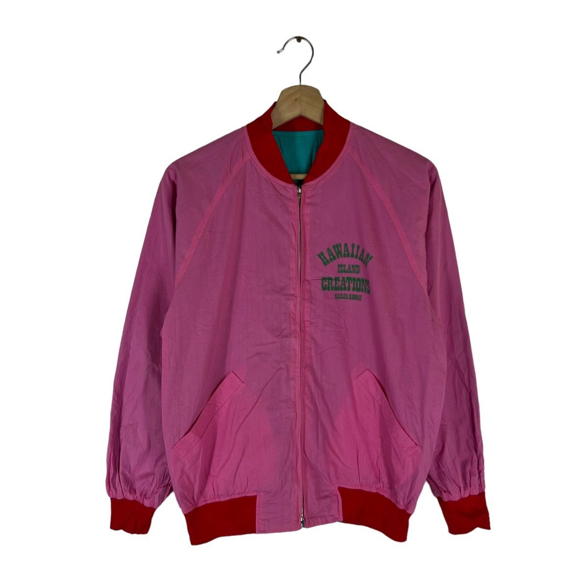 Japanese Brand VINTAGE BOMBER JACKET VARSITY BIG LOGO HAWAIIAN ISLAND Size US M / EU 48-50 / 2 - 2 Thumbnail