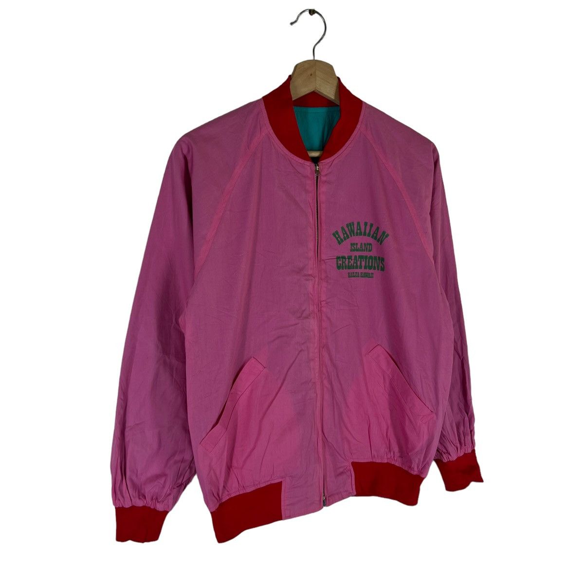 Japanese Brand VINTAGE BOMBER JACKET VARSITY BIG LOGO HAWAIIAN ISLAND Size US M / EU 48-50 / 2 - 3 Thumbnail