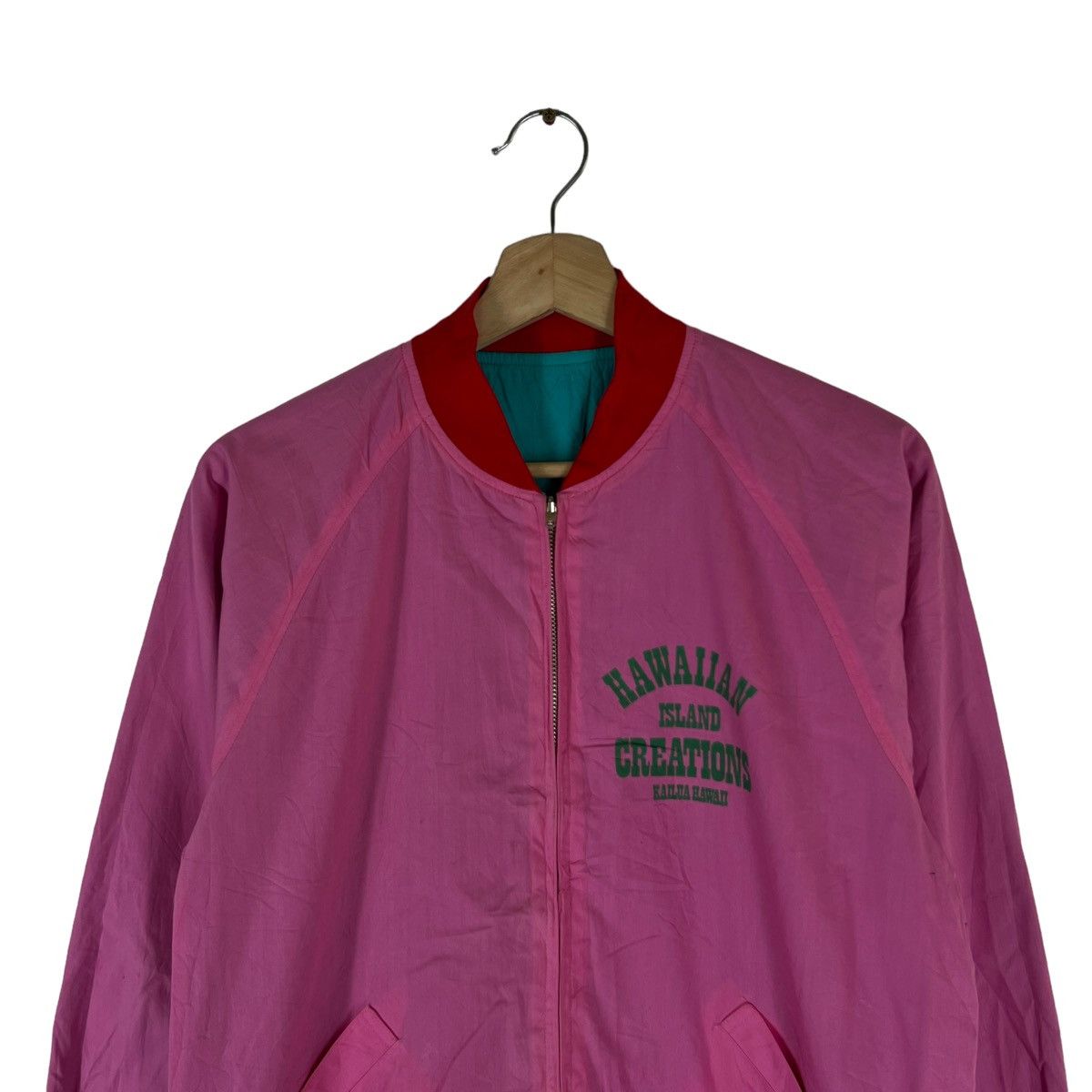 Japanese Brand VINTAGE BOMBER JACKET VARSITY BIG LOGO HAWAIIAN ISLAND Size US M / EU 48-50 / 2 - 4 Thumbnail