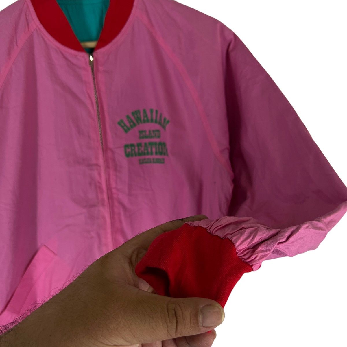 Japanese Brand VINTAGE BOMBER JACKET VARSITY BIG LOGO HAWAIIAN ISLAND Size US M / EU 48-50 / 2 - 6 Thumbnail