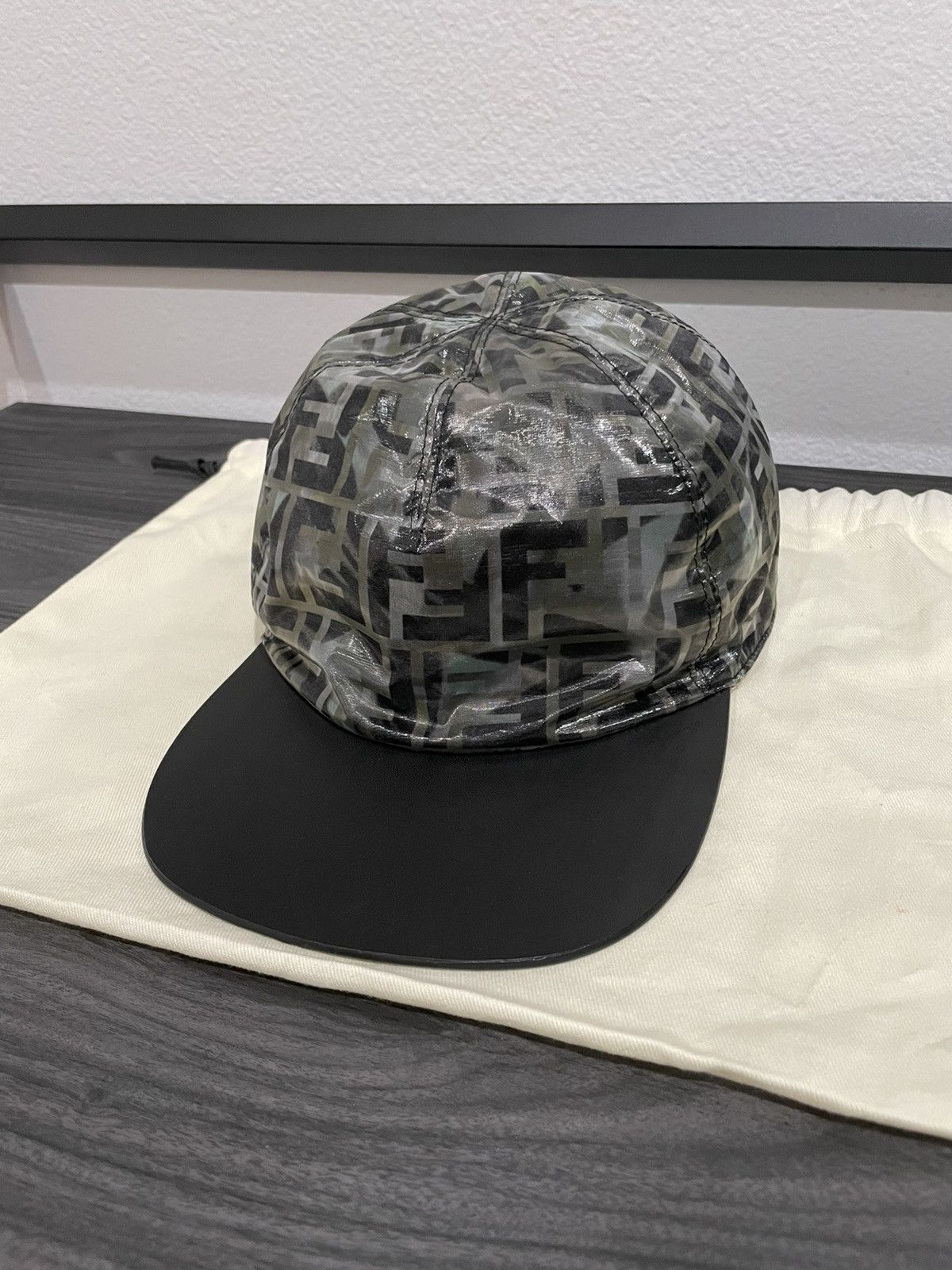 Fendi FENDI “Forever Fendi” camo leather cap baseball hat Size ONE SIZE - 2 Thumbnail