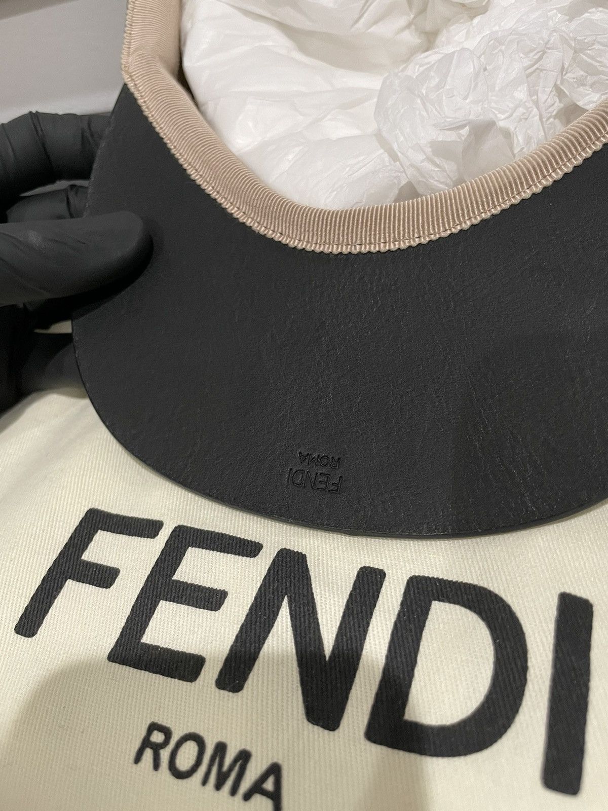 Fendi FENDI “Forever Fendi” camo leather cap baseball hat Size ONE SIZE - 10 Thumbnail