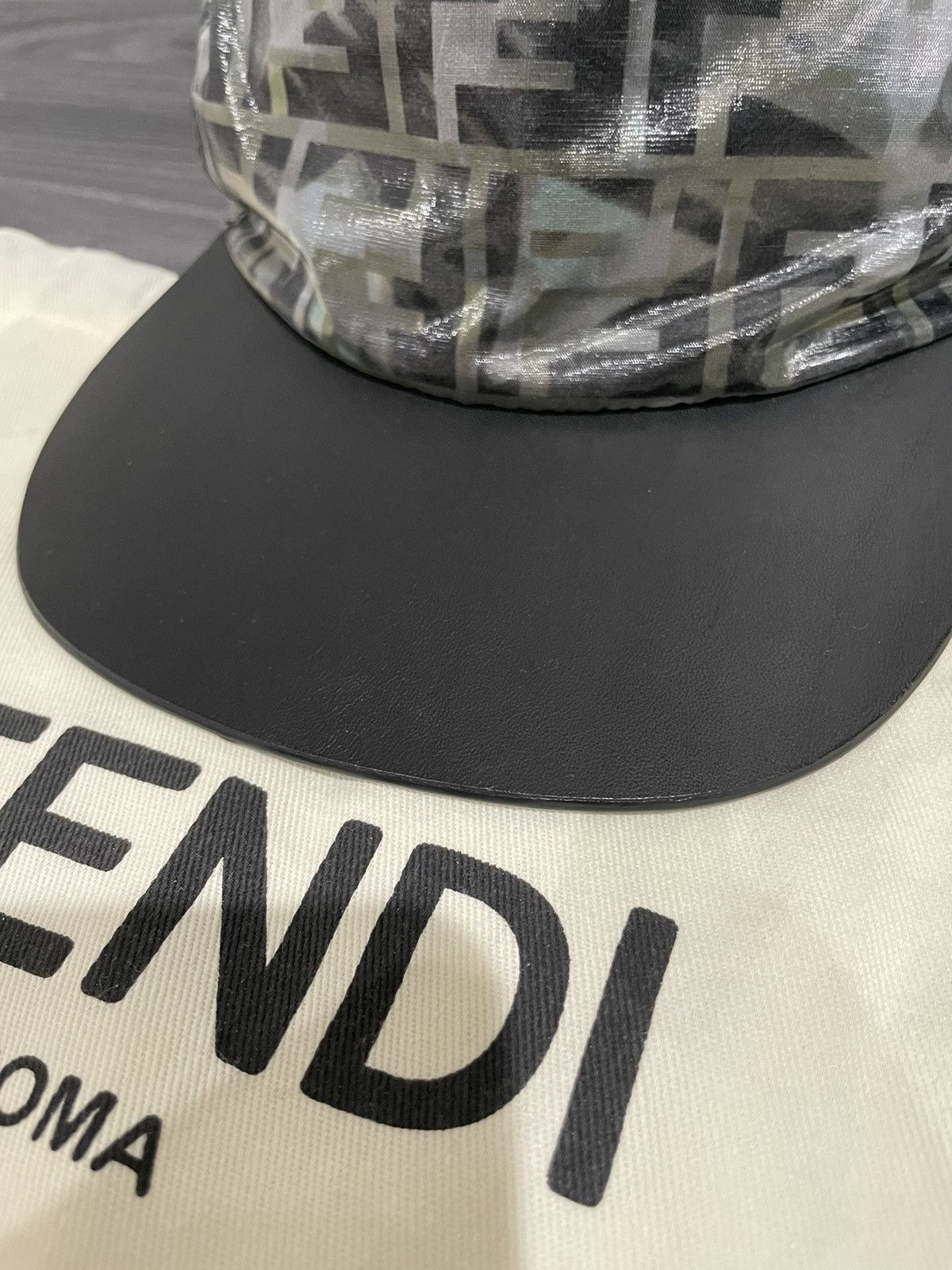 Fendi FENDI “Forever Fendi” camo leather cap baseball hat Size ONE SIZE - 9 Thumbnail