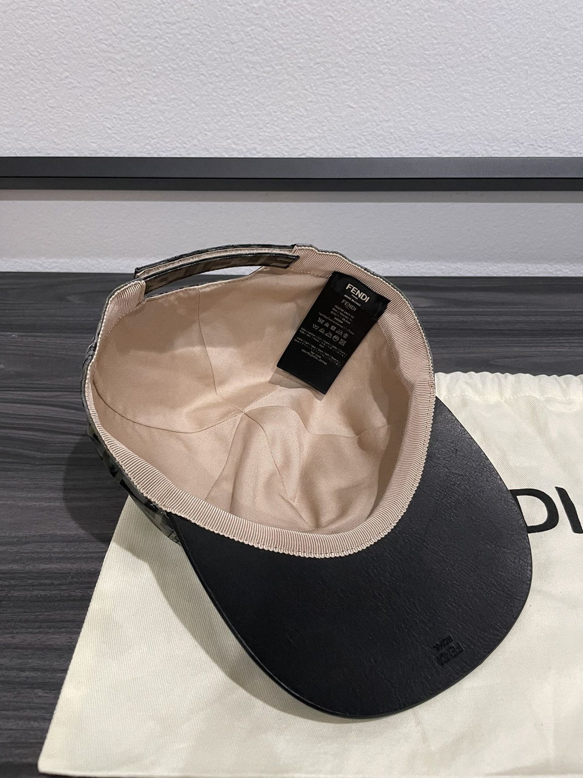 Fendi FENDI “Forever Fendi” camo leather cap baseball hat Size ONE SIZE - 12 Thumbnail