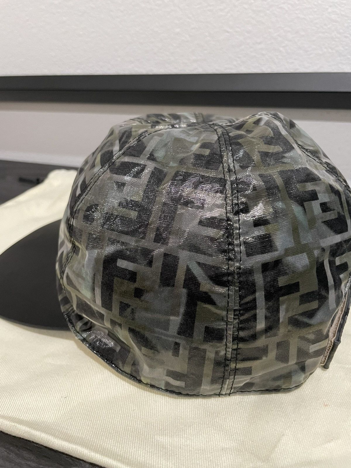 Fendi FENDI “Forever Fendi” camo leather cap baseball hat Size ONE SIZE - 8 Thumbnail