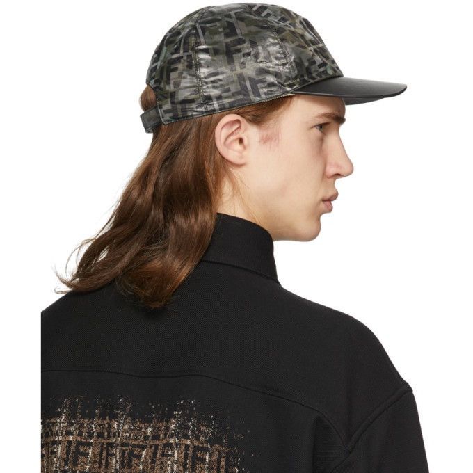 Fendi FENDI “Forever Fendi” camo leather cap baseball hat Size ONE SIZE - 4 Thumbnail