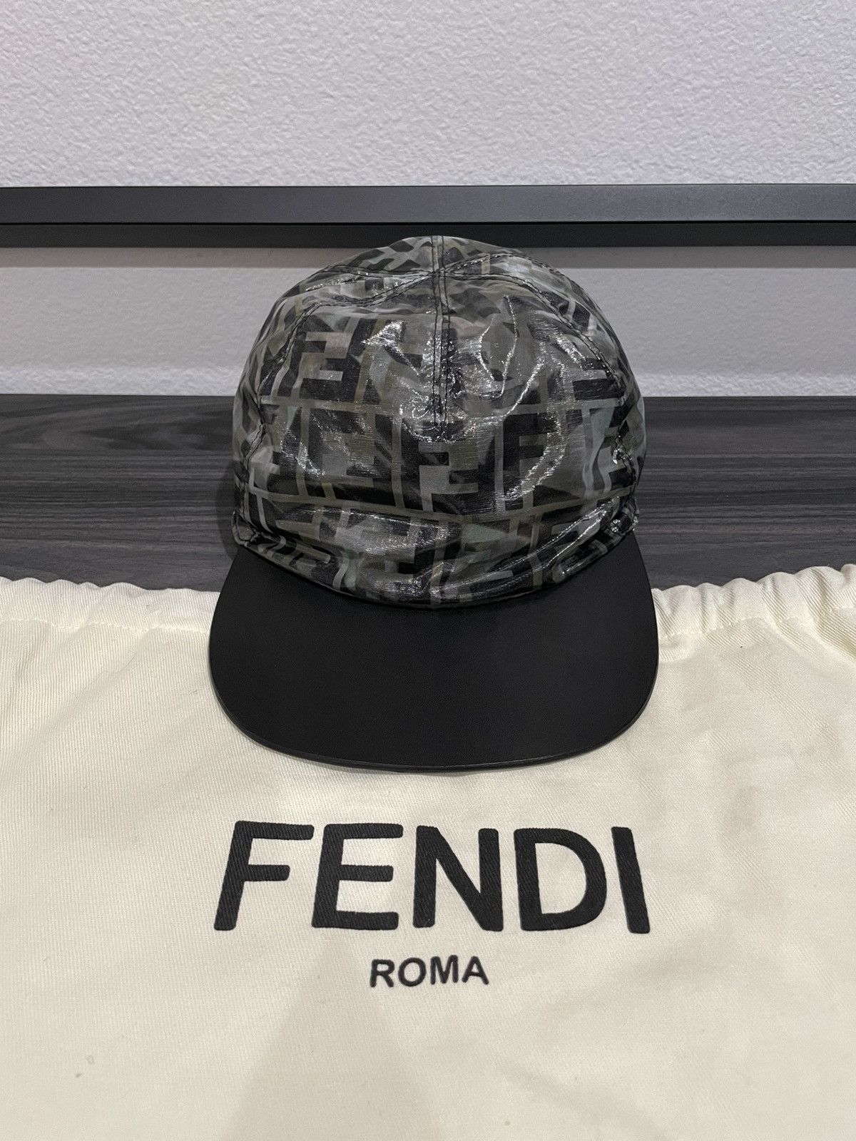 Fendi FENDI “Forever Fendi” camo leather cap baseball hat Size ONE SIZE - 1 Thumbnail