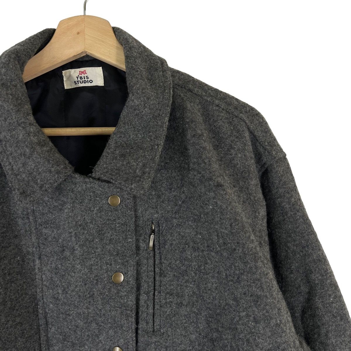 Japanese Brand VINTAGE BOMBER WOOL JACKET TBIS STUDIO INSPIRED ISSEY MIYAKE Size US M / EU 48-50 / 2 - 6 Thumbnail