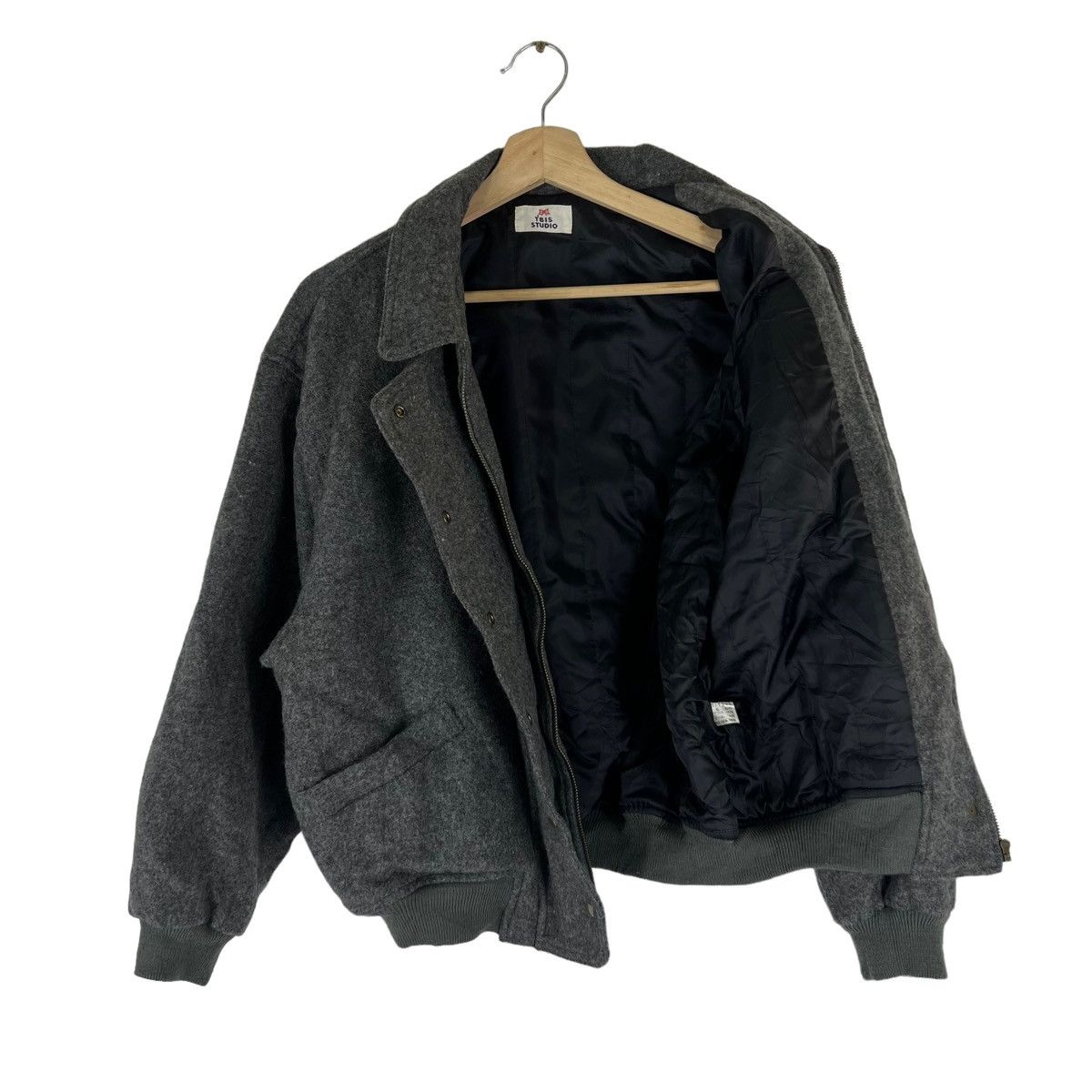 Japanese Brand VINTAGE BOMBER WOOL JACKET TBIS STUDIO INSPIRED ISSEY MIYAKE Size US M / EU 48-50 / 2 - 9 Thumbnail