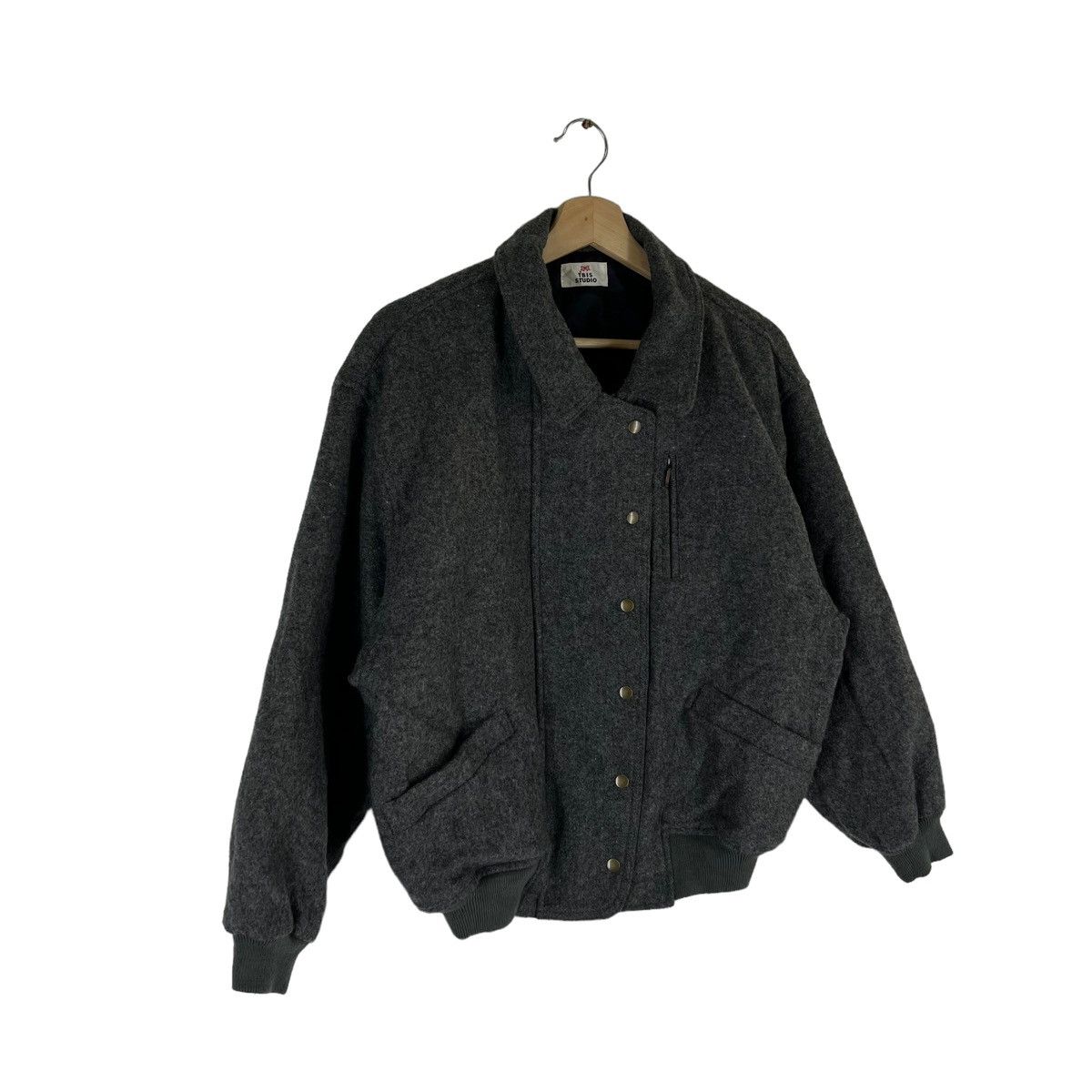Japanese Brand VINTAGE BOMBER WOOL JACKET TBIS STUDIO INSPIRED ISSEY MIYAKE Size US M / EU 48-50 / 2 - 2 Thumbnail