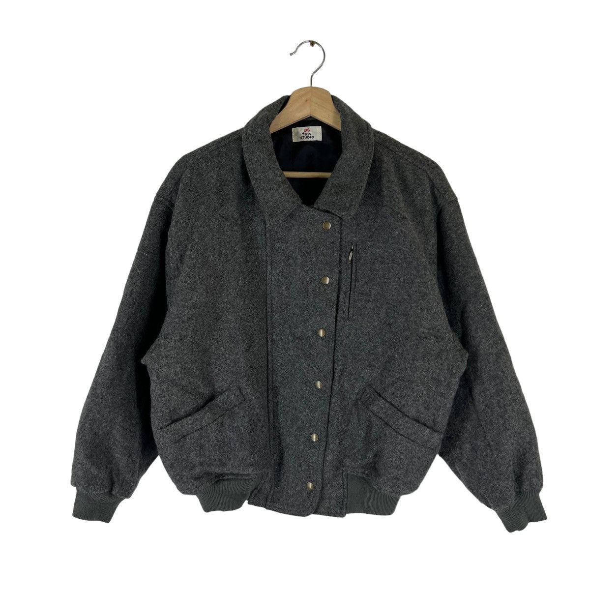 Japanese Brand VINTAGE BOMBER WOOL JACKET TBIS STUDIO INSPIRED ISSEY MIYAKE Size US M / EU 48-50 / 2 - 1 Thumbnail