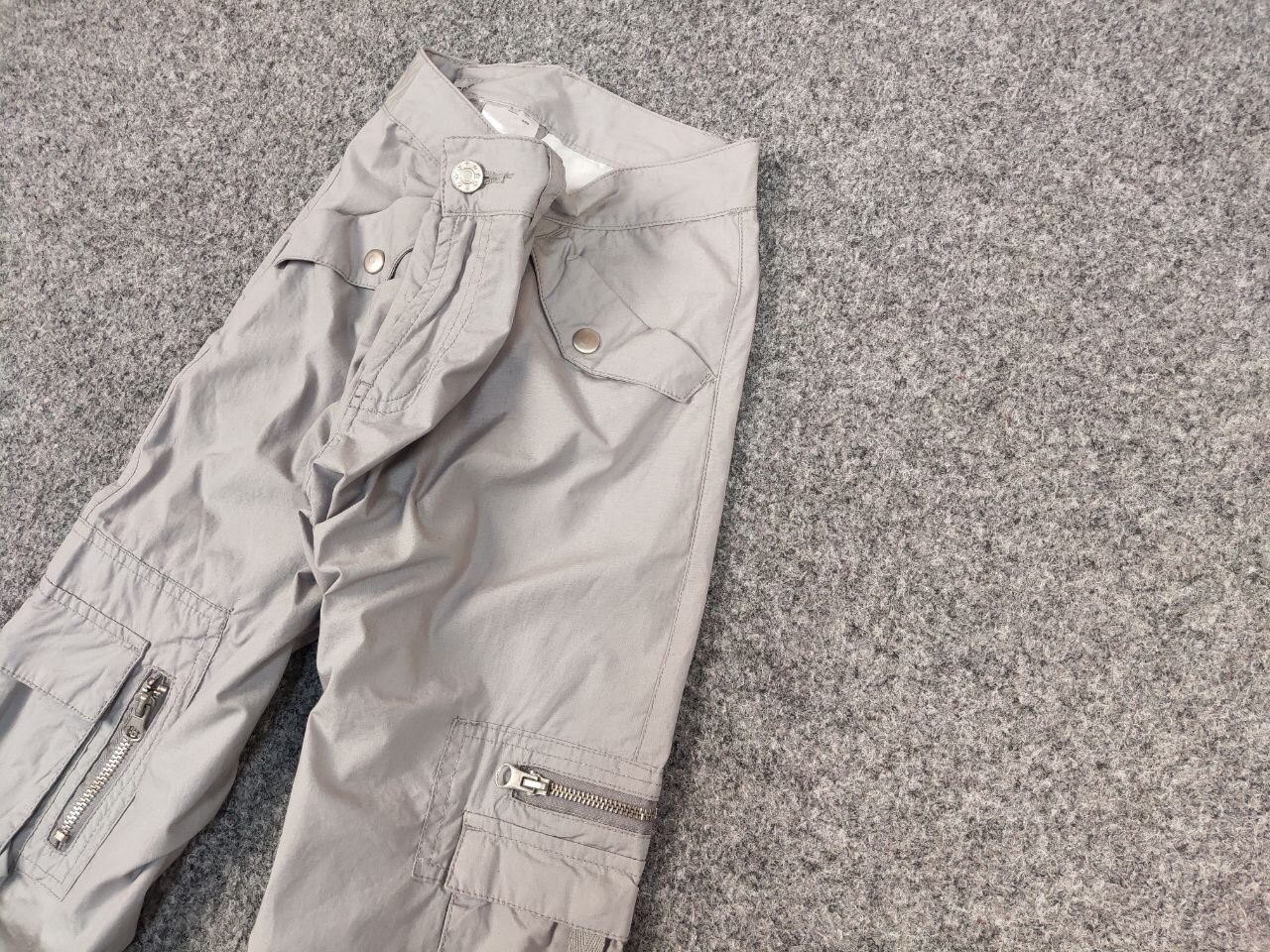 Japanese Brand Vintage 90's Japanese Bondage Zip Bootcut Gray Cargo Pants Size US 31 - 4 Thumbnail