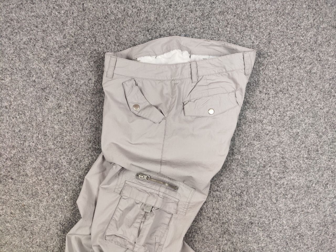 Japanese Brand Vintage 90's Japanese Bondage Zip Bootcut Gray Cargo Pants Size US 31 - 18 Thumbnail
