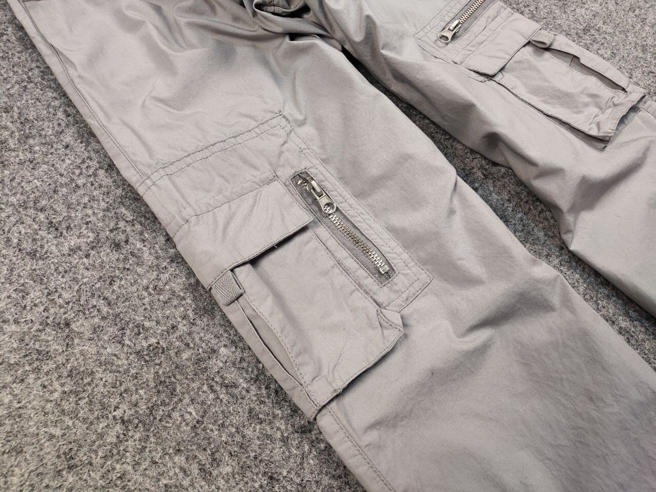 Japanese Brand Vintage 90's Japanese Bondage Zip Bootcut Gray Cargo Pants Size US 31 - 11 Thumbnail