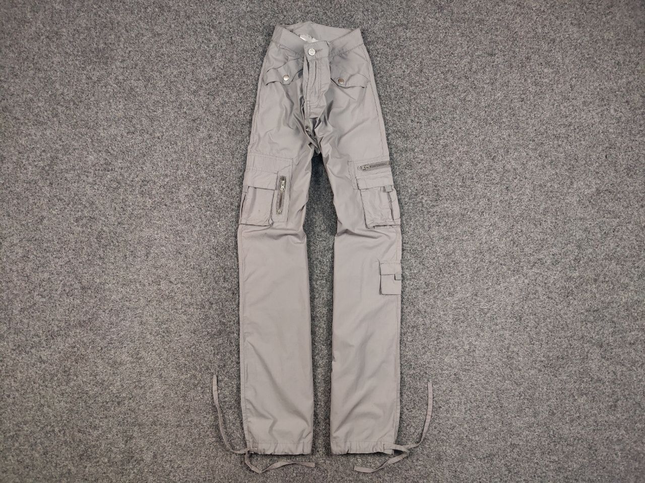 Japanese Brand Vintage 90's Japanese Bondage Zip Bootcut Gray Cargo Pants Size US 31 - 1 Thumbnail