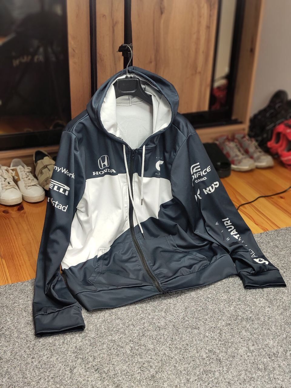 Vintage Vintage 90's Honda HRC Racing Logo Pattern White Zip Hoodie Size US M / EU 48-50 / 2 - 20 Thumbnail