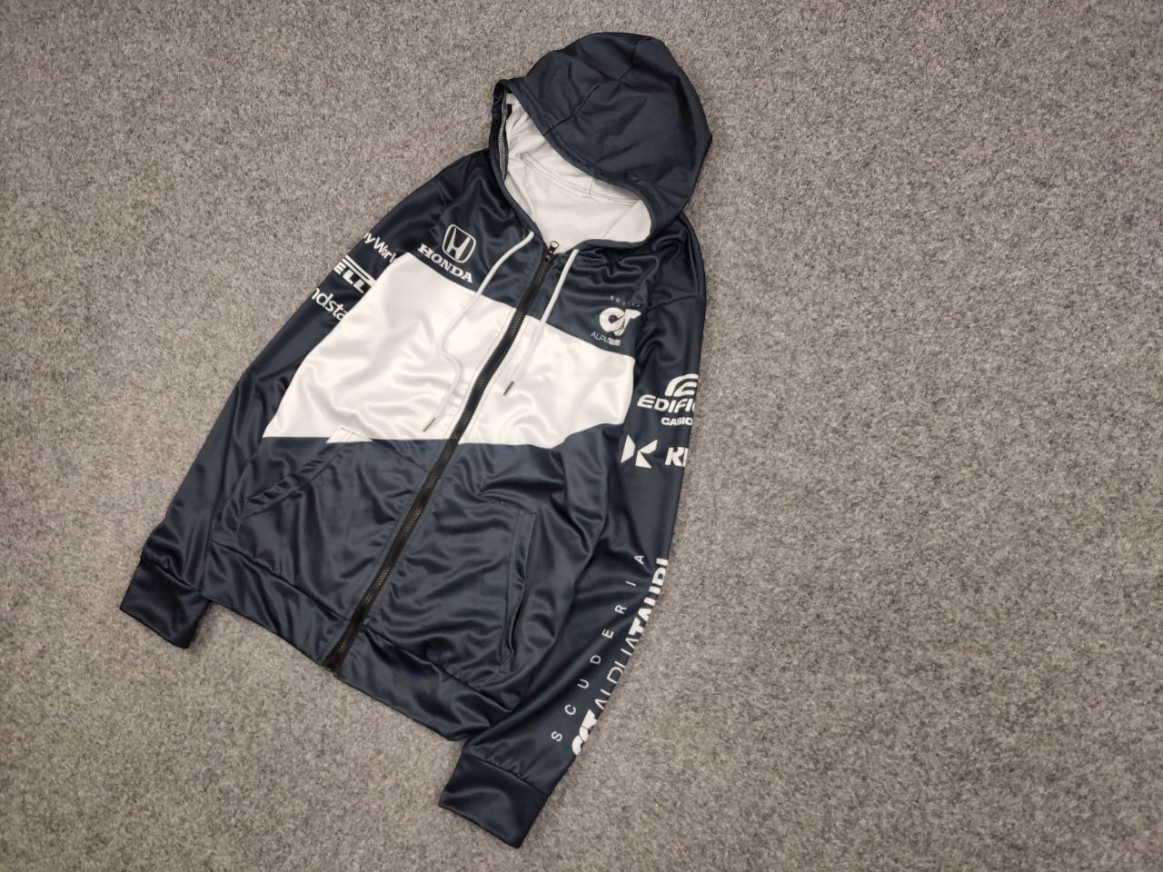 Vintage Vintage 90's Honda HRC Racing Logo Pattern White Zip Hoodie Size US M / EU 48-50 / 2 - 3 Thumbnail