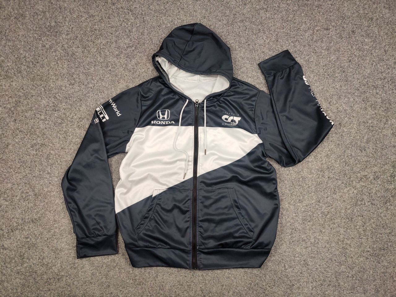Vintage Vintage 90's Honda HRC Racing Logo Pattern White Zip Hoodie Size US M / EU 48-50 / 2 - 15 Thumbnail